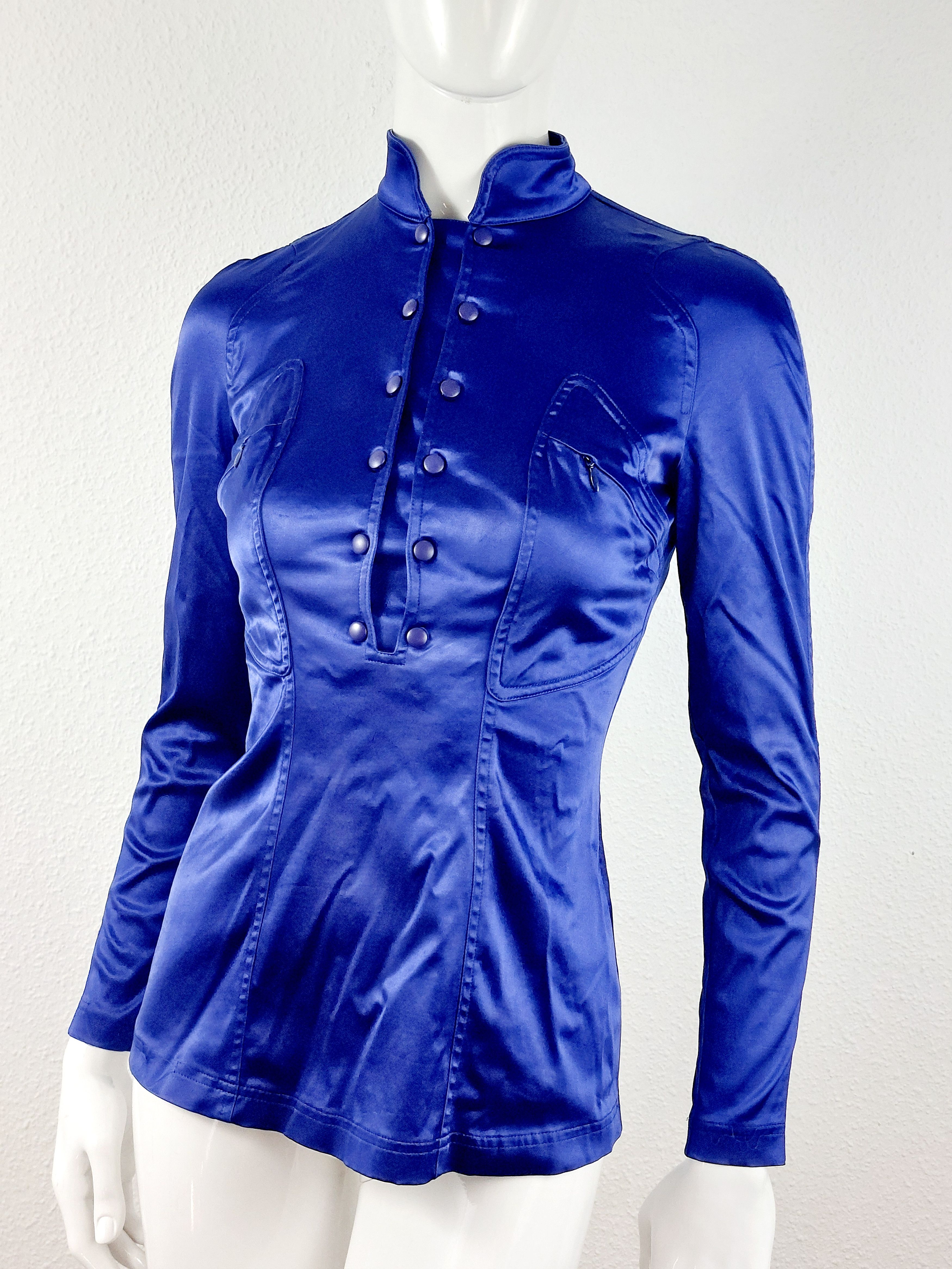 Thierry Mugler Thierry Mugler Satin Sculptural Futuristic Jacket Size S / US 4 / IT 40 - 3 Thumbnail