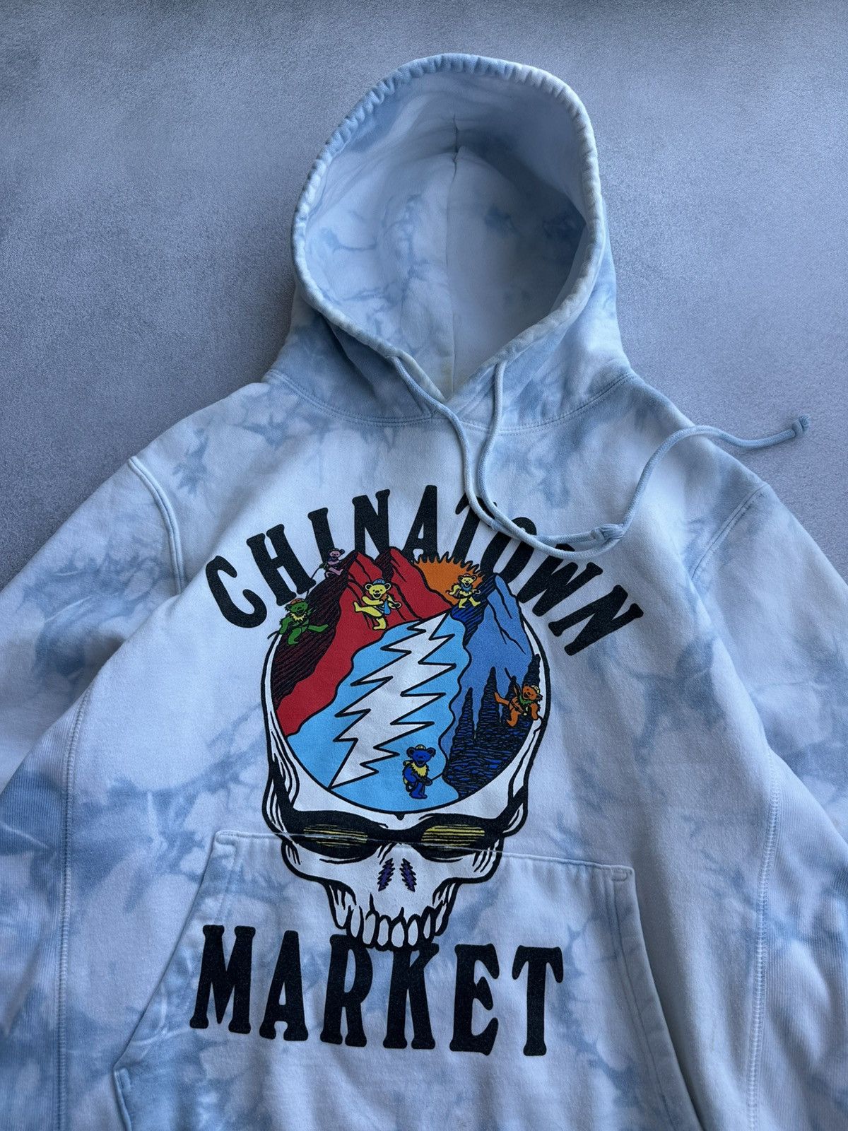 Vintage Vintage Chinatown Market Tie-Dye Skull Logo Hoodie Size US M / EU 48-50 / 2 - 4 Thumbnail
