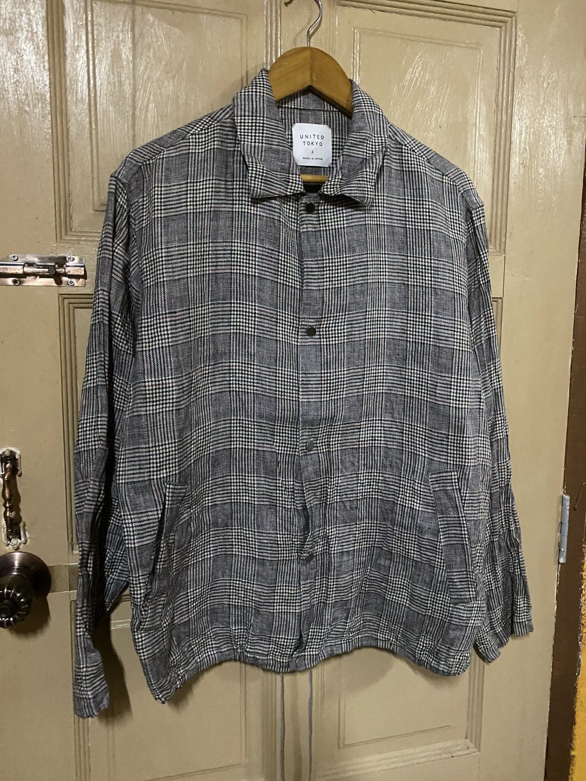Japanese Brand United Tokyo Plaid Linen Jacket Contemporary Minimalist Size US M / EU 48-50 / 2 - 3 Thumbnail
