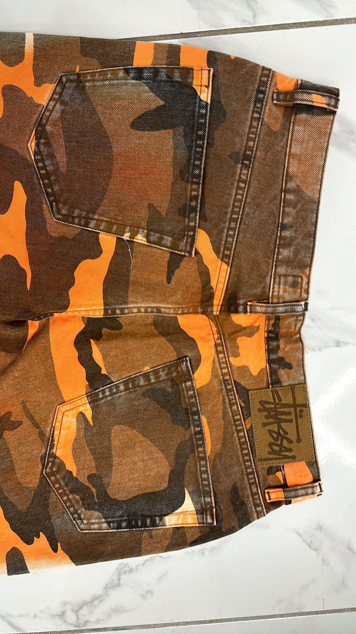 Stussy × Vintage Stüssy Dye Big Ol Spray Jeans Orange Camo Size 30 Size US 30 / EU 46 - 6 Thumbnail
