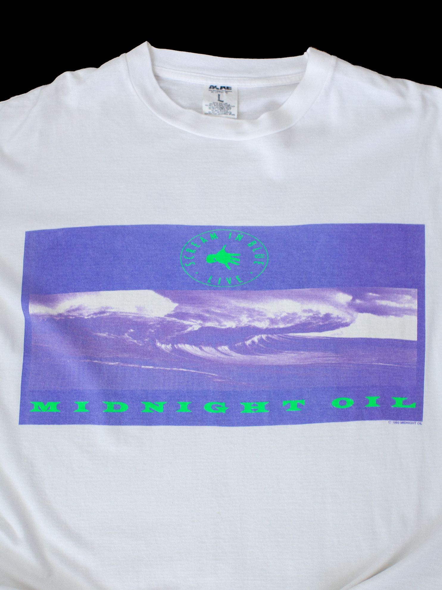 Vintage Vintage 1992 Midnight Oil "Scream in Blue" Live T-Shirt Size US L / EU 52-54 / 3 - 3 Thumbnail