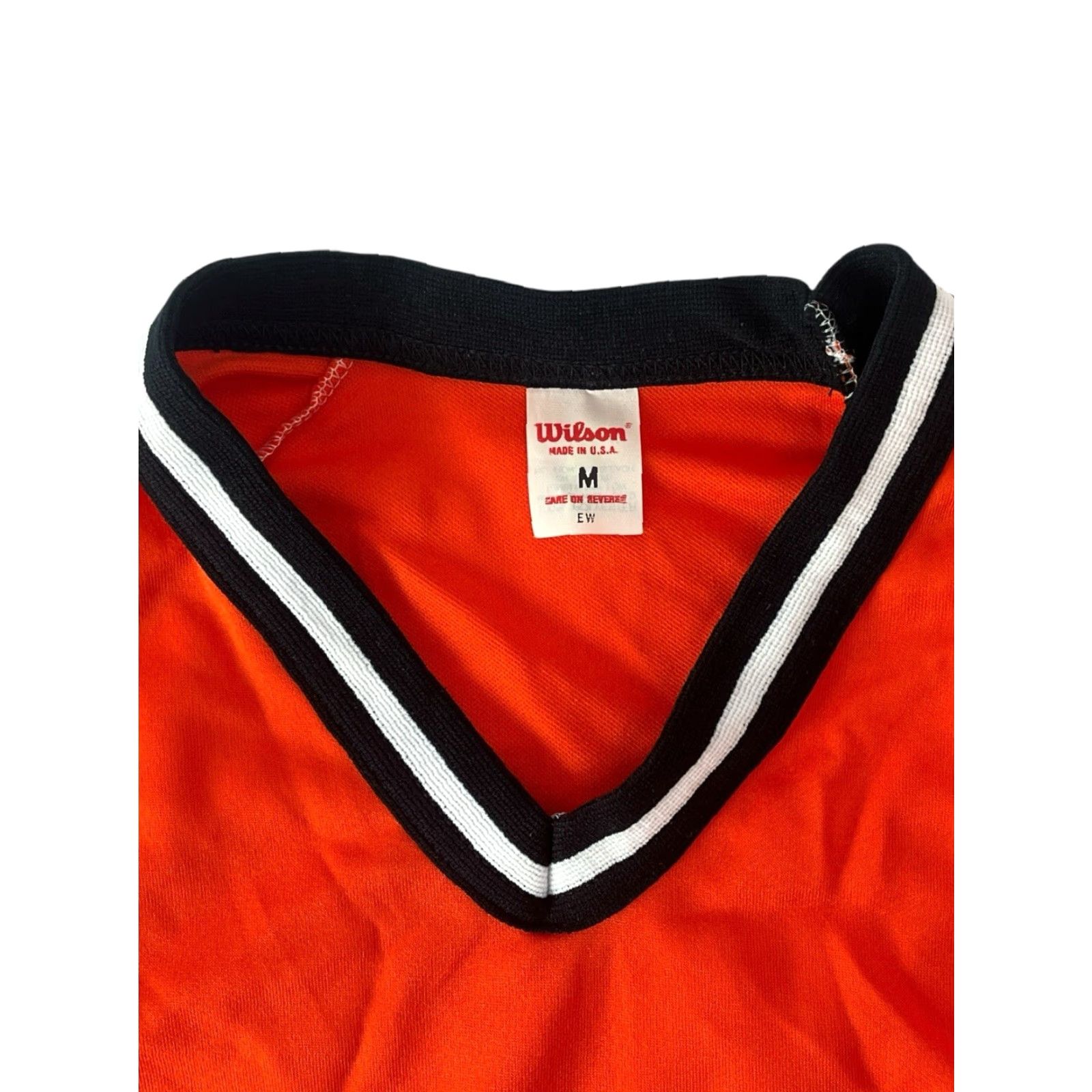 Wilson VINTAGE Wilson T-Shirt Mens Orange 90s V-Neck Short Sleeve NOS NWT Made in USA Baseball Shirt Mens Size M Size US M / EU 48-50 / 2 - 4 Thumbnail