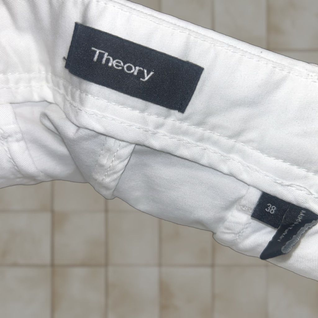 Theory Theory Mens Shorts 38 White Flat Front Summer Casual Mens 38 White Theory Beck PP Solid Cotton Blend Stretch Flat Front Zip Regular Summer Mens Size US 38 / EU 54 - 1 Thumbnail