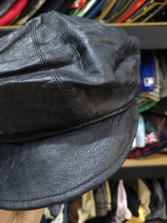 Genuine Leather Vintage Elite Chapeau Leather Cap Hat Size ONE SIZE - 3 Thumbnail