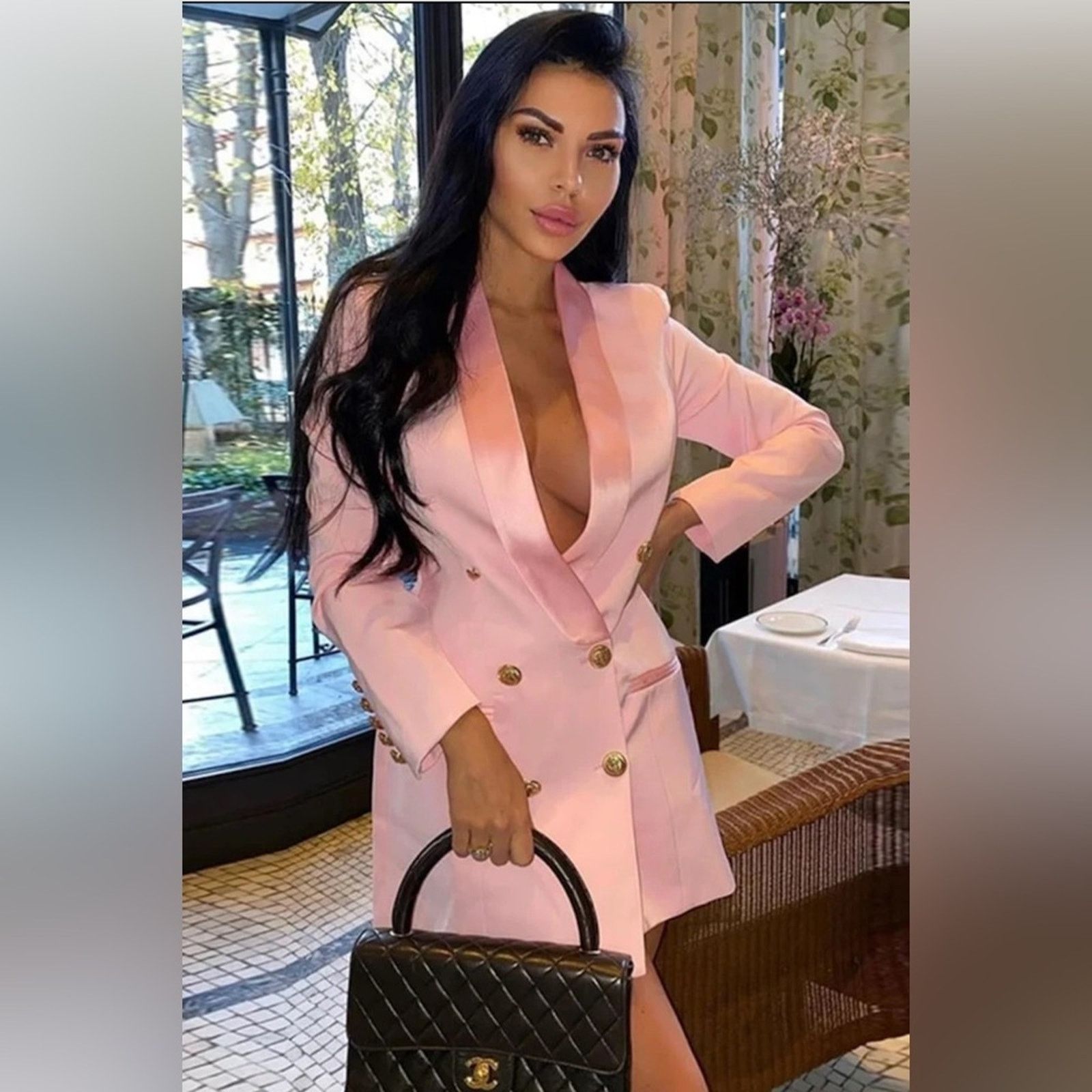 Other Y2K Elegant Pink Double-Breasted Women's Blazer Dress size S Size S / US 4 / IT 40 - 1 Thumbnail