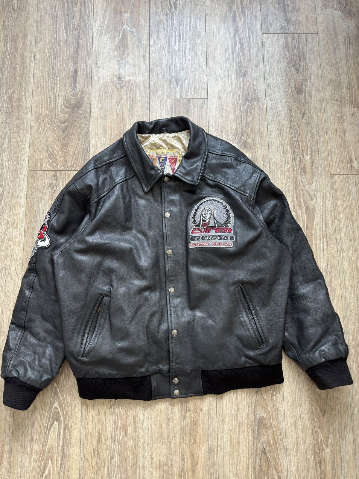 AVIREX Black Horsehide Leather Jacket M