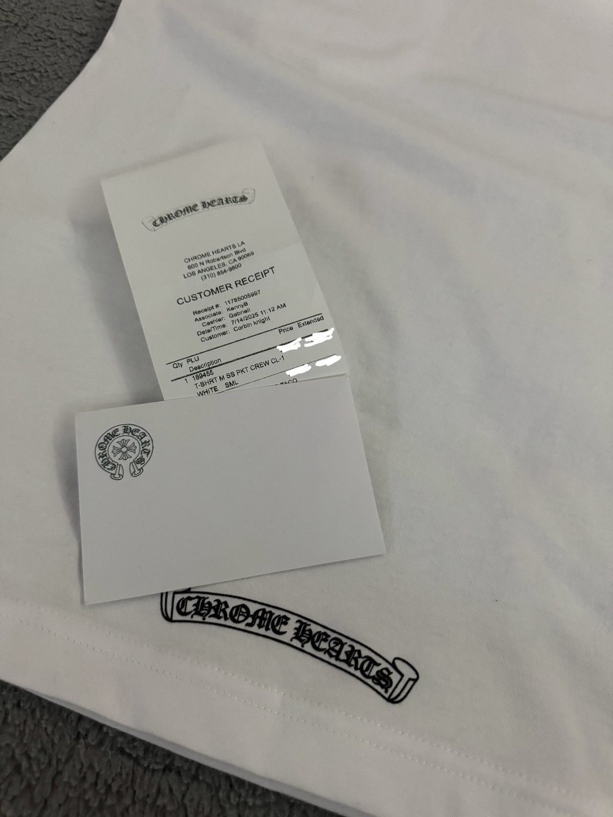 Chrome Hearts Chrome Hearts Neck Logo Pocket T-Shirt “White” 🏳️ Size US S / EU 44-46 / 1 - 9 Thumbnail