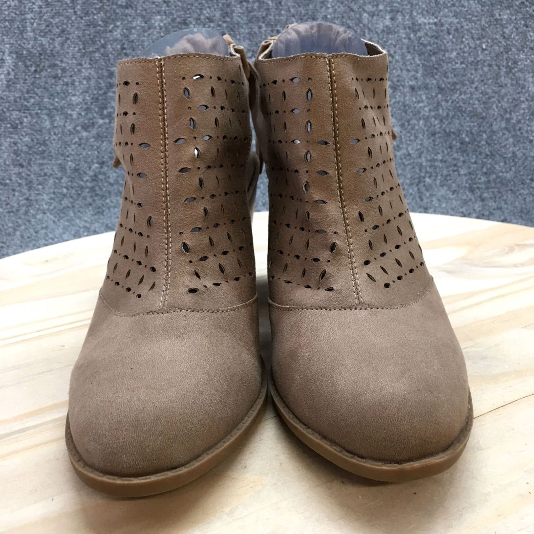 Vintage Maurices Candace Bootie Womens 9.5 Brown Faux Leather Slingback Heel Boot Size US 10 / IT 40 - 4 Thumbnail