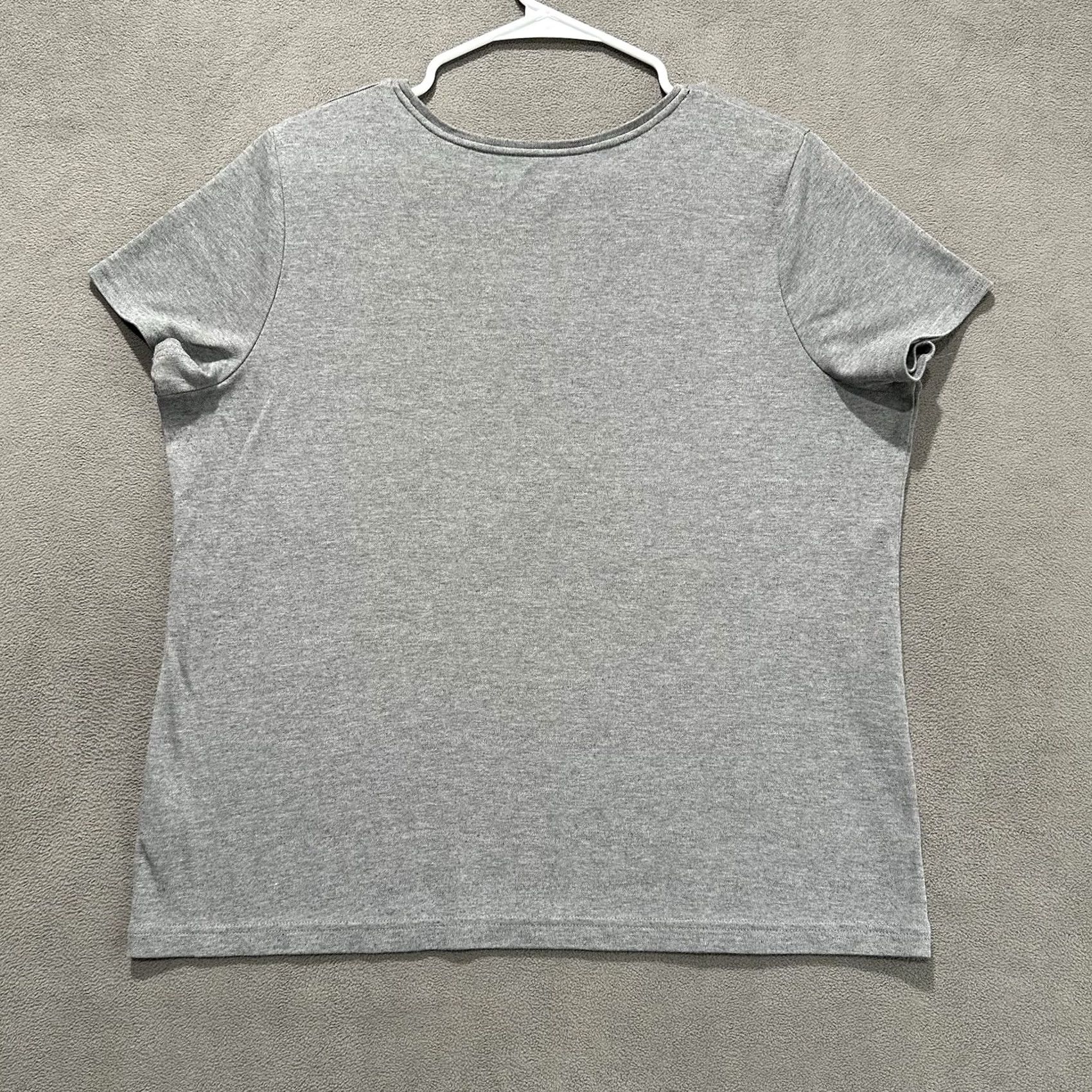 Croft & Barrow Croft & Barrow Shirt Womens XL Gray Classic Tee Short Sleeve Casual GUC Size XL / US 12-14 / IT 48-50 - 2 Thumbnail