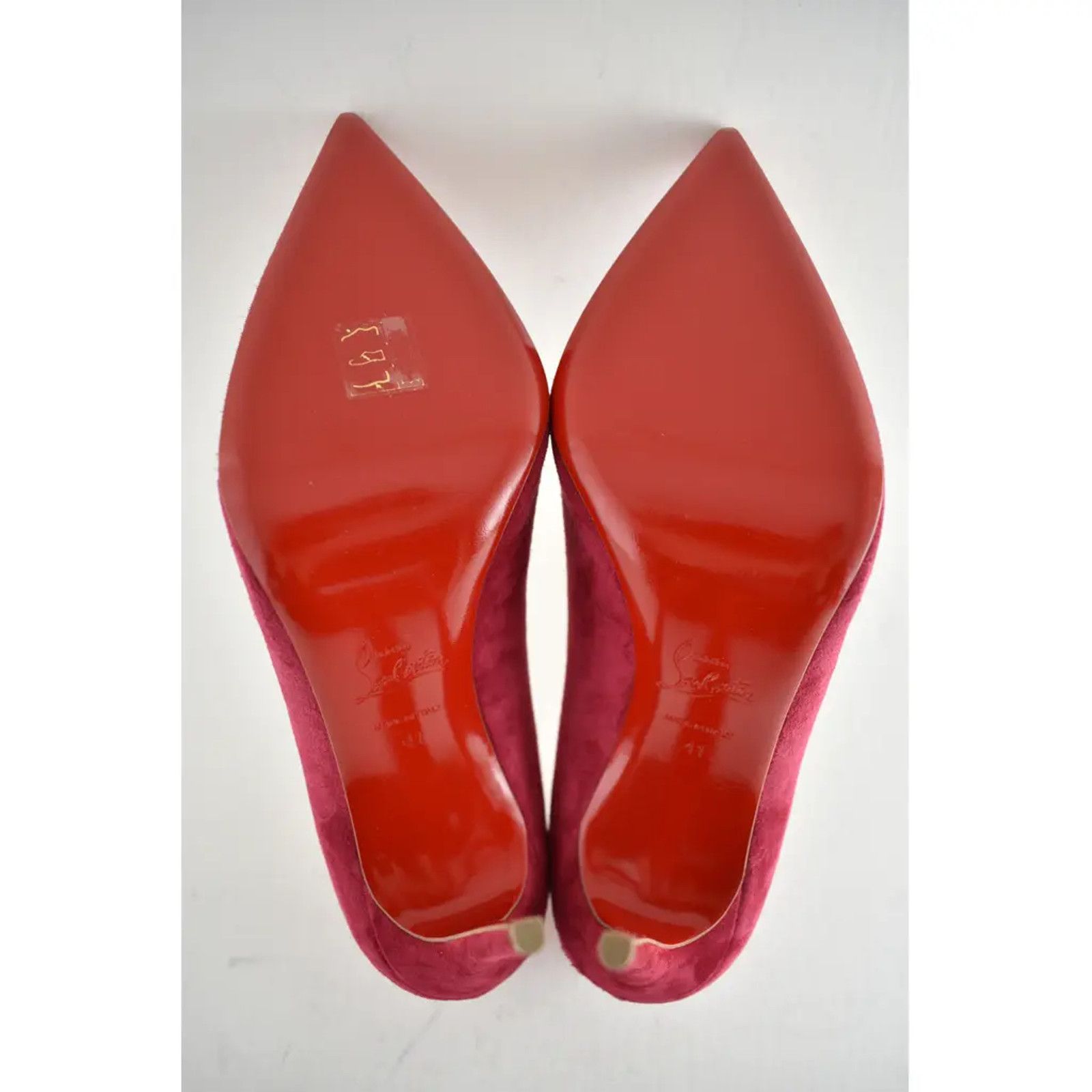 Christian Louboutin Kate 100 Persan Pink Raspberry Suede Pointed Heel Pump 41 Size US 11 / IT 41 - 12 Thumbnail