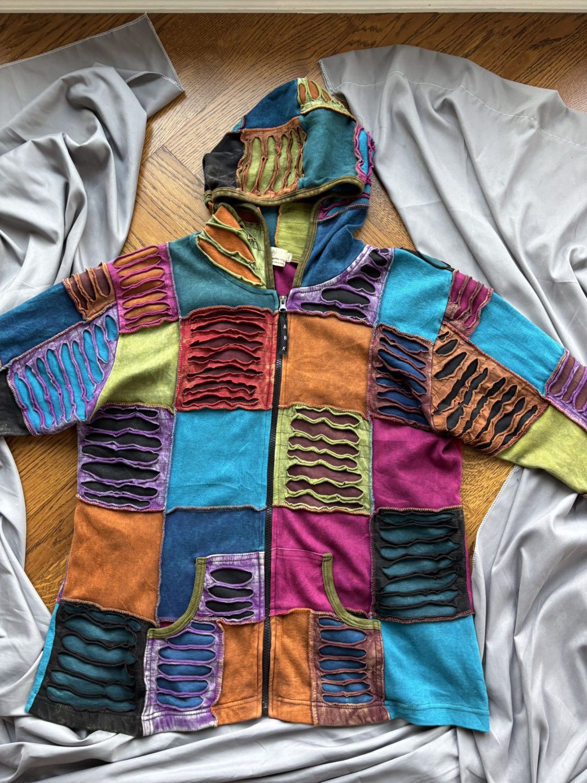 Japanese Brand × Vintage 2000s Vintage Patchwork Hoodie Zipup Ark Imports Nepal Hippi Size US S / EU 44-46 / 1 - 7 Thumbnail