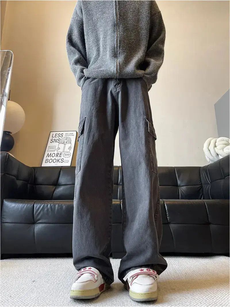 Japanese Brand Retro loose casual straight leg wide leg jeans Size US 32 / EU 48 - 2 Thumbnail