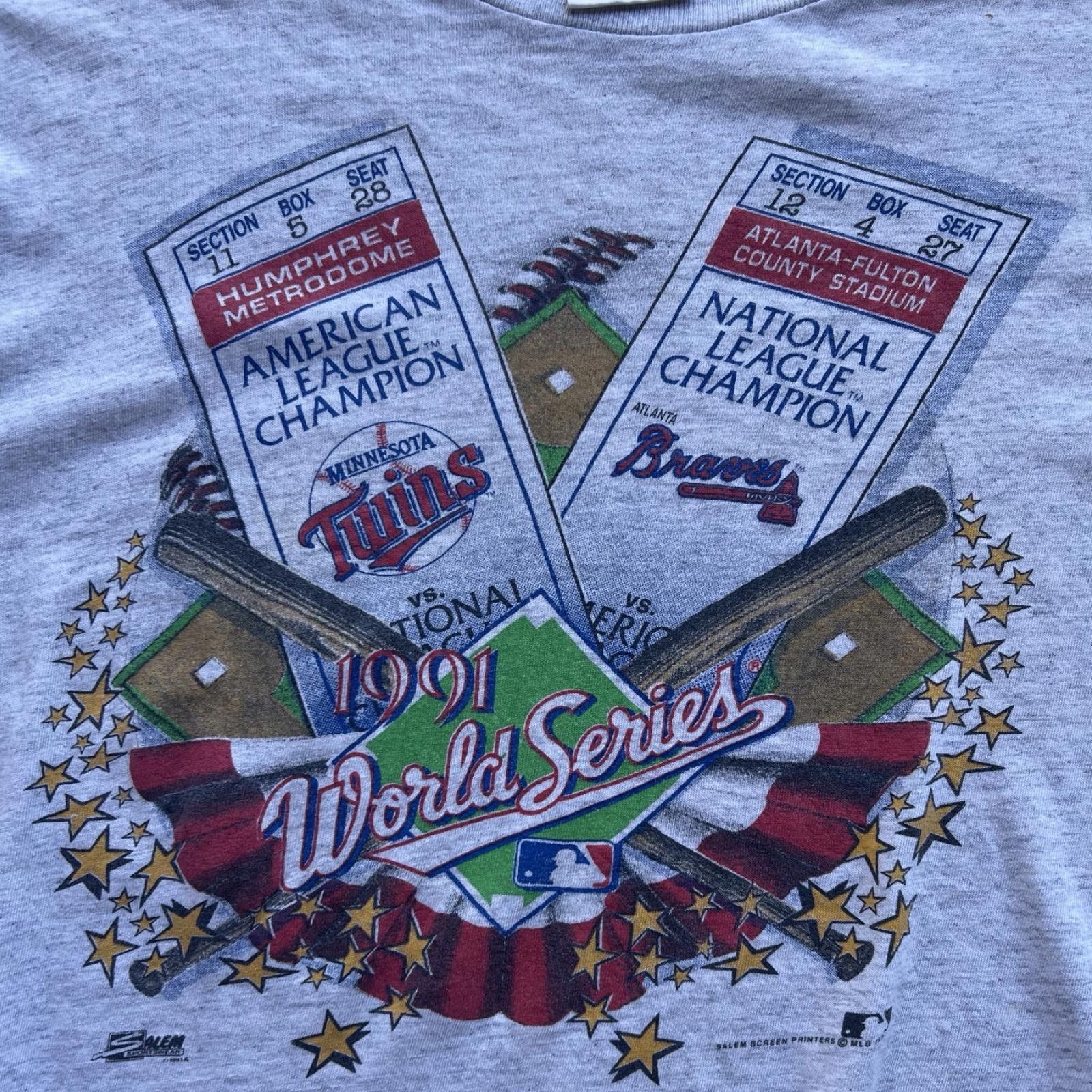 Designer Vintage 1991 World Series Twins vs. Braves Rare Size US L / EU 52-54 / 3 - 2 Thumbnail