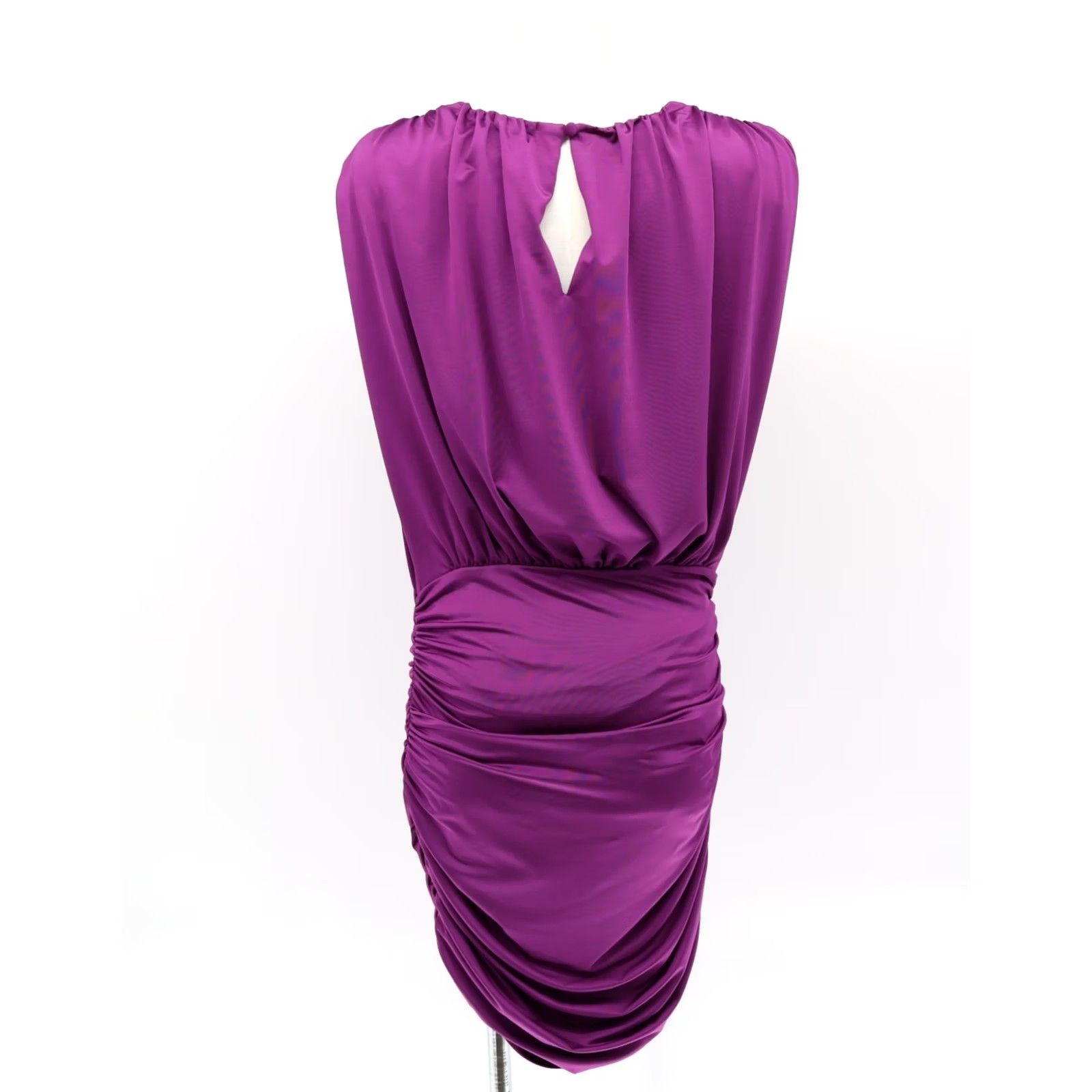 Veronica Beard VERONICA BEARD Dress Mini Ruched Sleeveless Satin Purple 2 NEW Size XS / US 0-2 / IT 36-38 - 2 Thumbnail