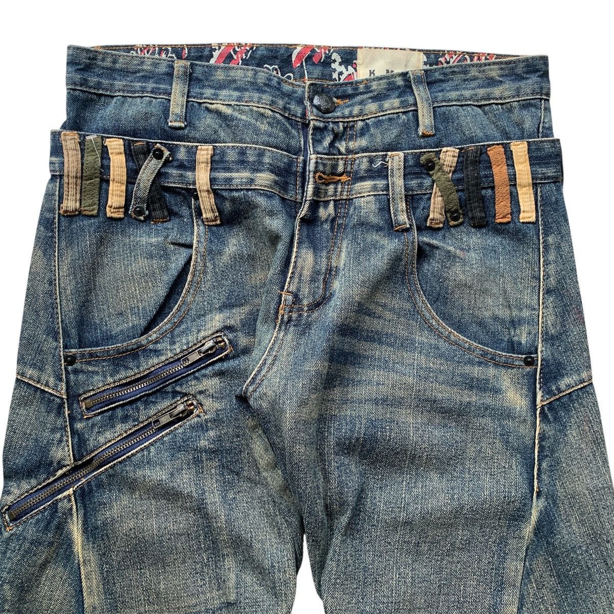 Japanese Brand KMK Double Waist Mud Wash Jeans LGB ifsixwasnine Style Size US 32 / EU 48 - 4 Thumbnail