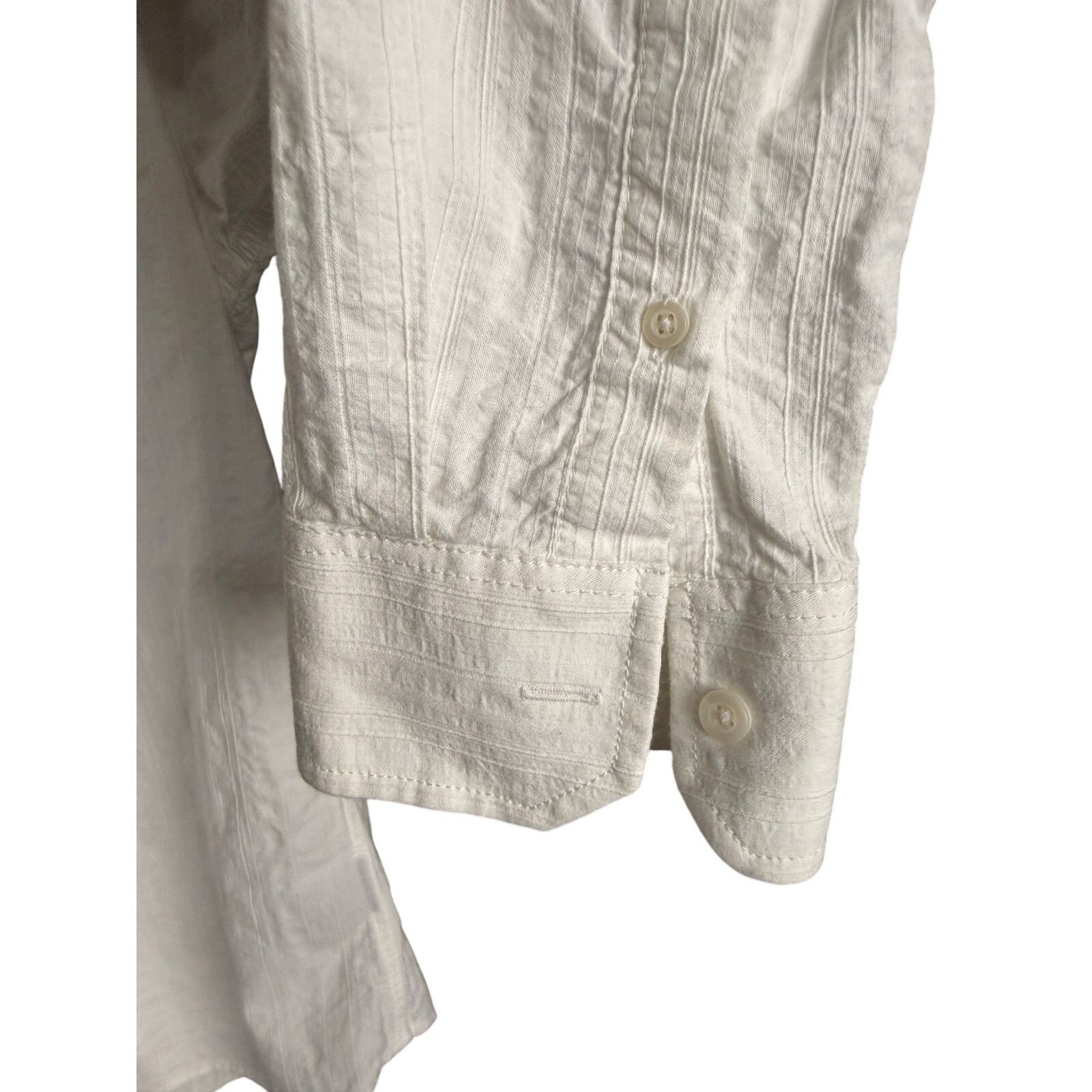 Raw State Vtg Y2K Raw State Velvet Cross White L/S Button Down Shirt Size US XL / EU 56 / 4 - 10 Thumbnail