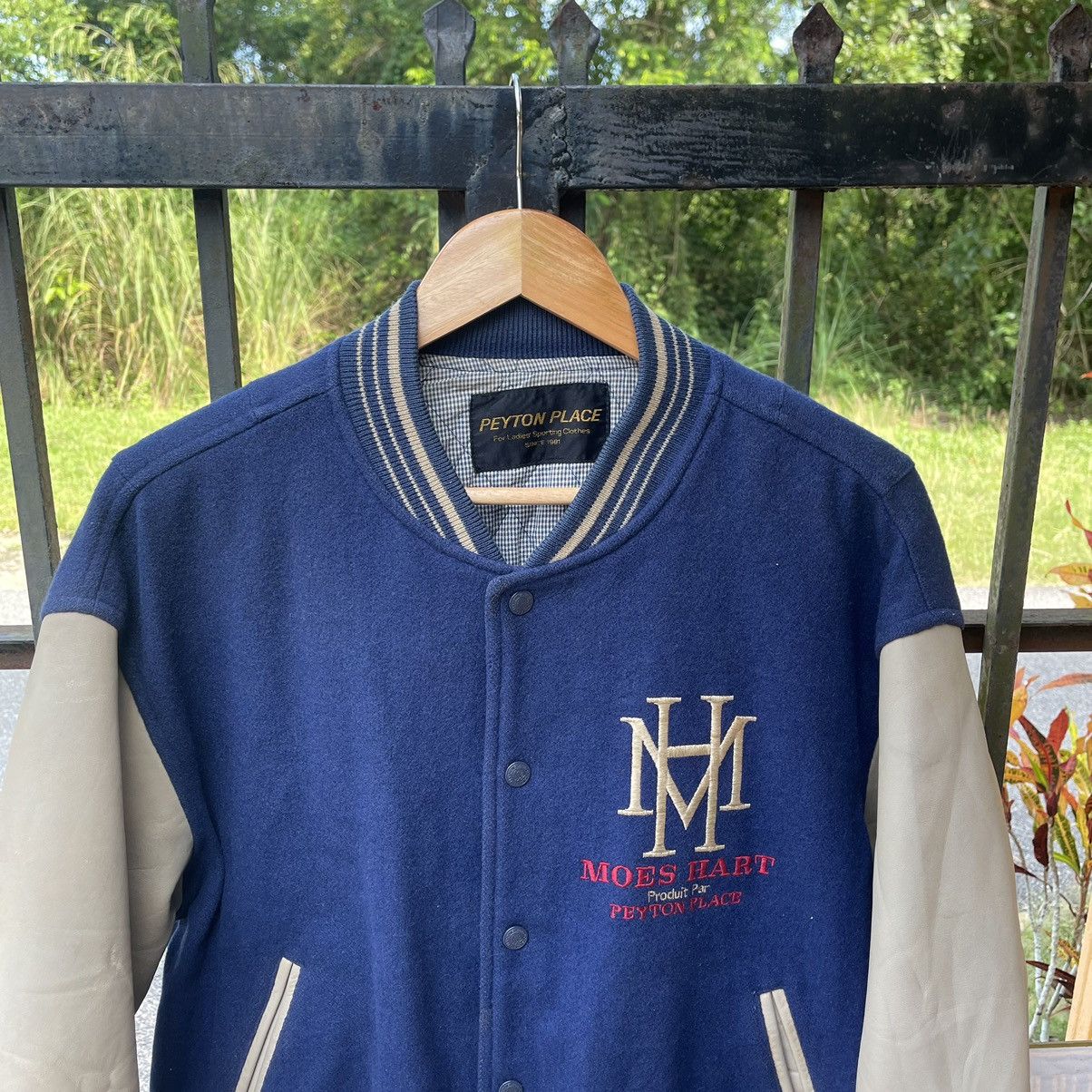 Japanese Brand 🔥🔥🇯🇵Peyton Place Sleeves Leather Heavy Wool Varsity Jacket Size M / US 6-8 / IT 42-44 - 4 Thumbnail