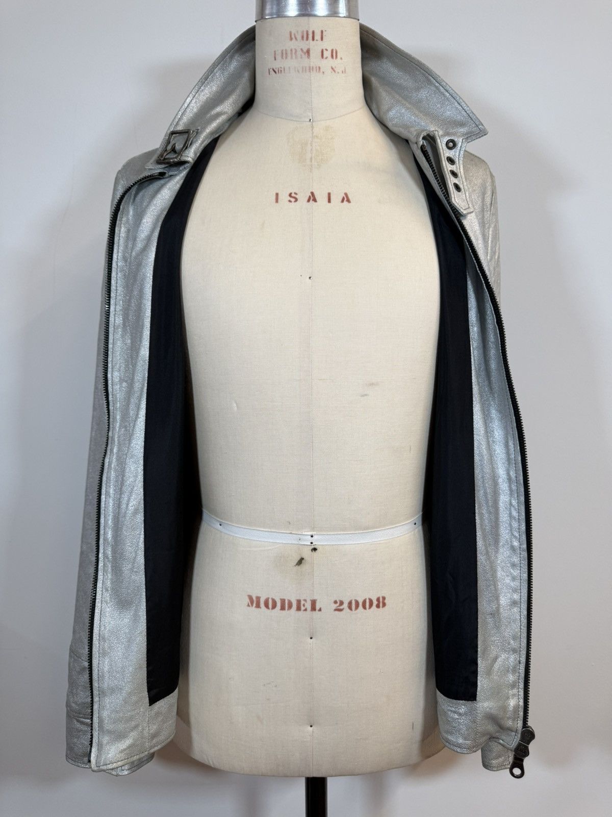 Michele Berandi Michel Berandi Silver Metallic Lambskin LeatherJacket Size US XL / EU 56 / 4 - 9 Thumbnail