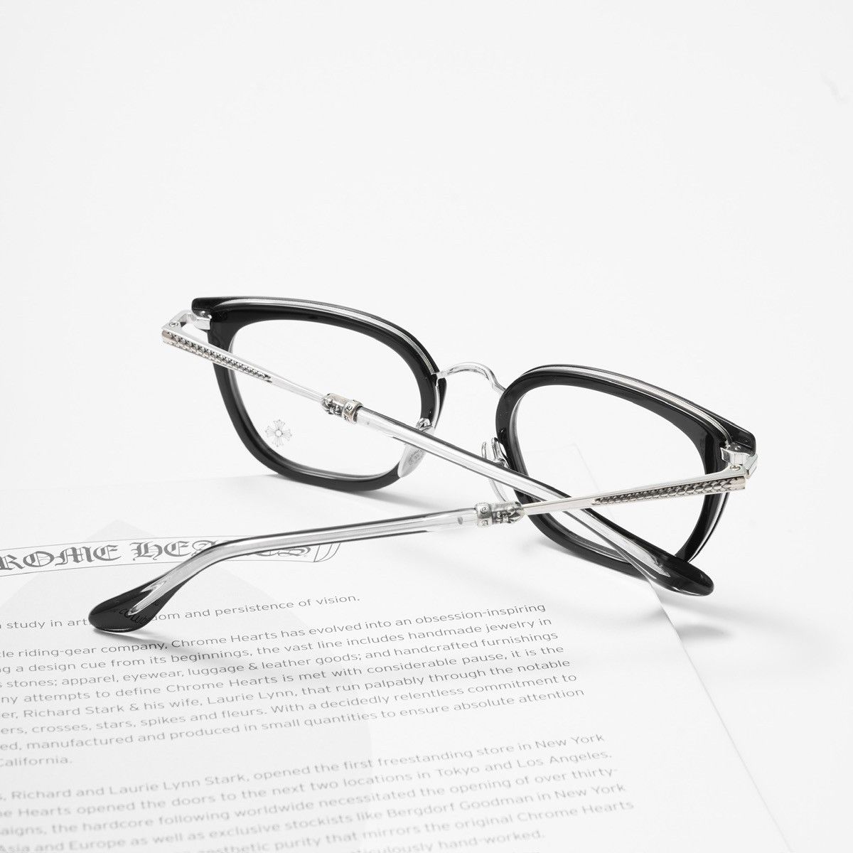 Chrome Hearts CHROME HEARTS STRAPADICTOME BLACK/SHINY SILVER GLASSES Size ONE SIZE - 6 Thumbnail