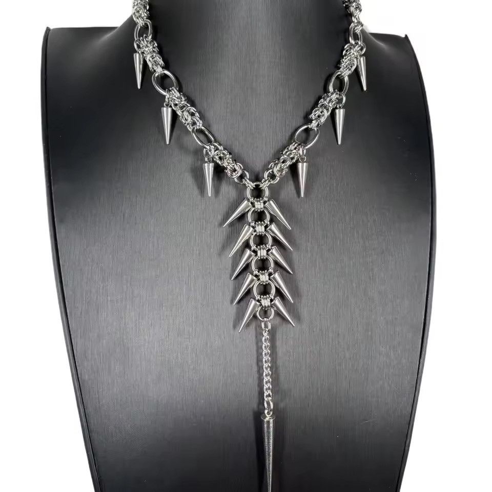 Japanese Brand Punk Grunge Rock Rivet Long Pendant Chain Size ONE SIZE - 2 Thumbnail
