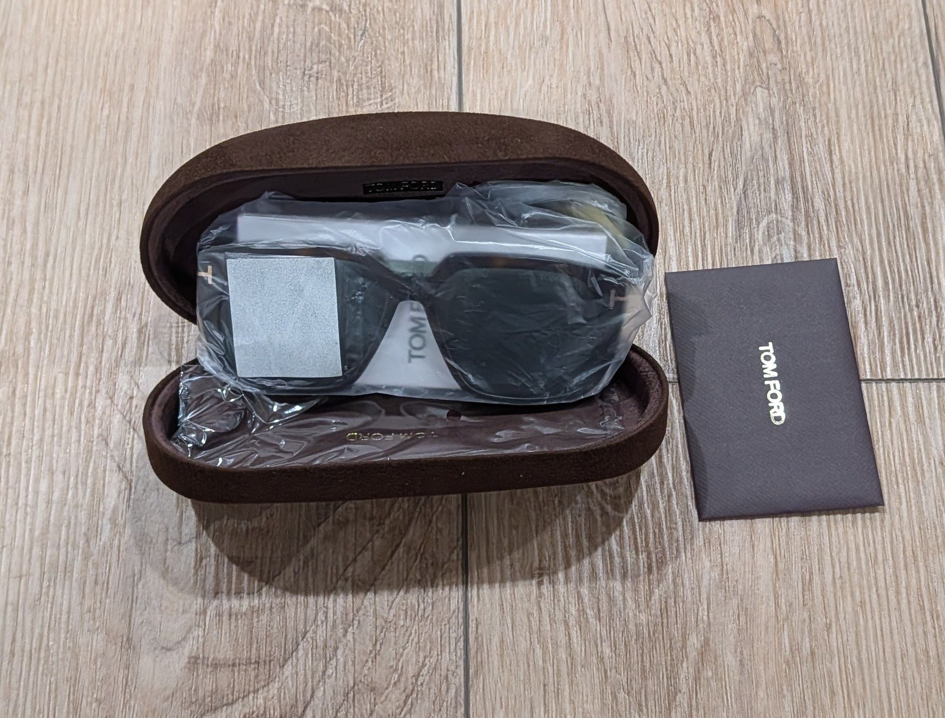 Tom Ford TOM FORD 56mm Square Sunglasses Havana Green Size ONE SIZE - 6 Thumbnail