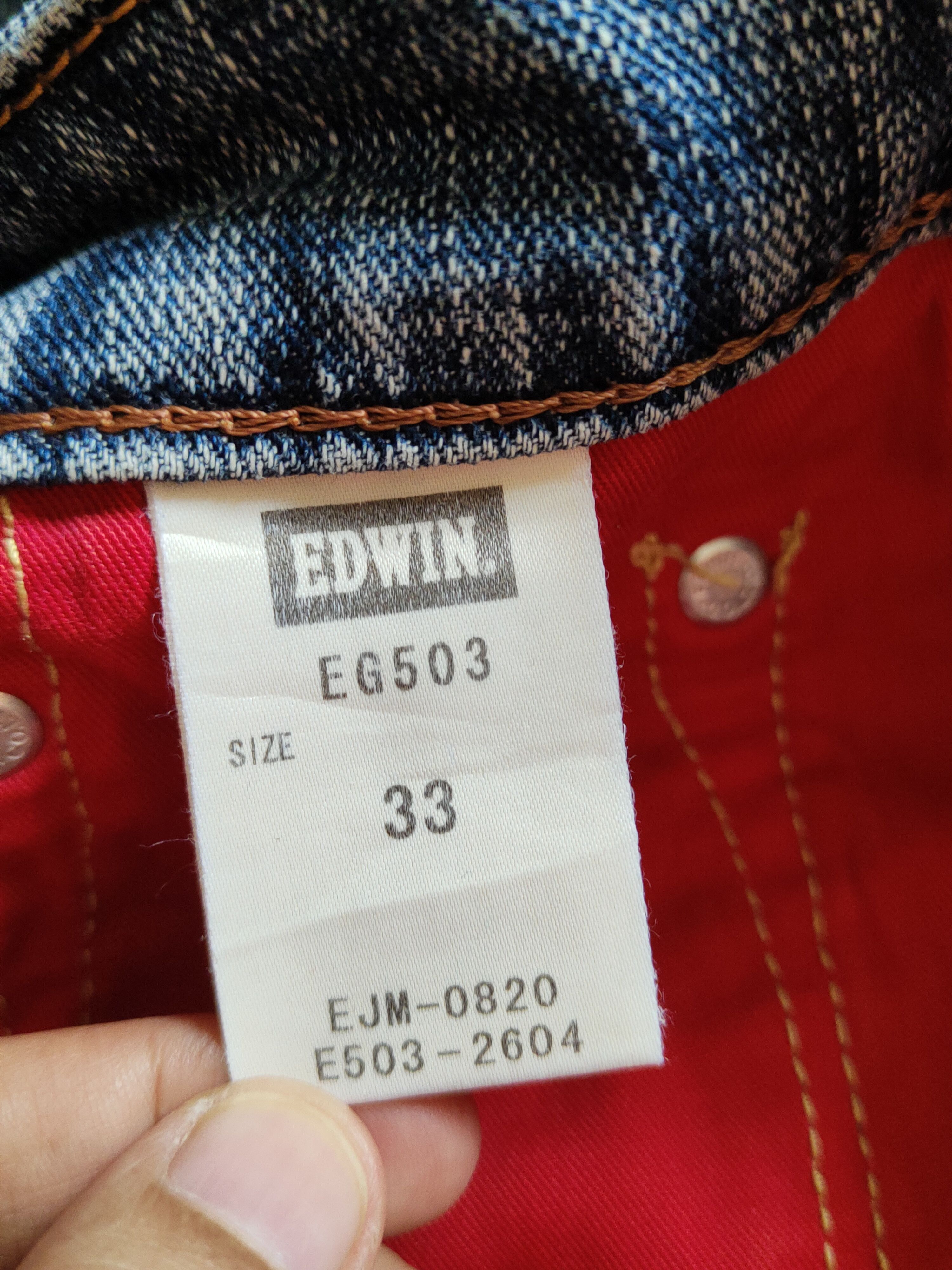 Edwin Edwin Dark Blue Faded Distressed Ripped Jeans #S2332 Size US 33 - 15 Thumbnail
