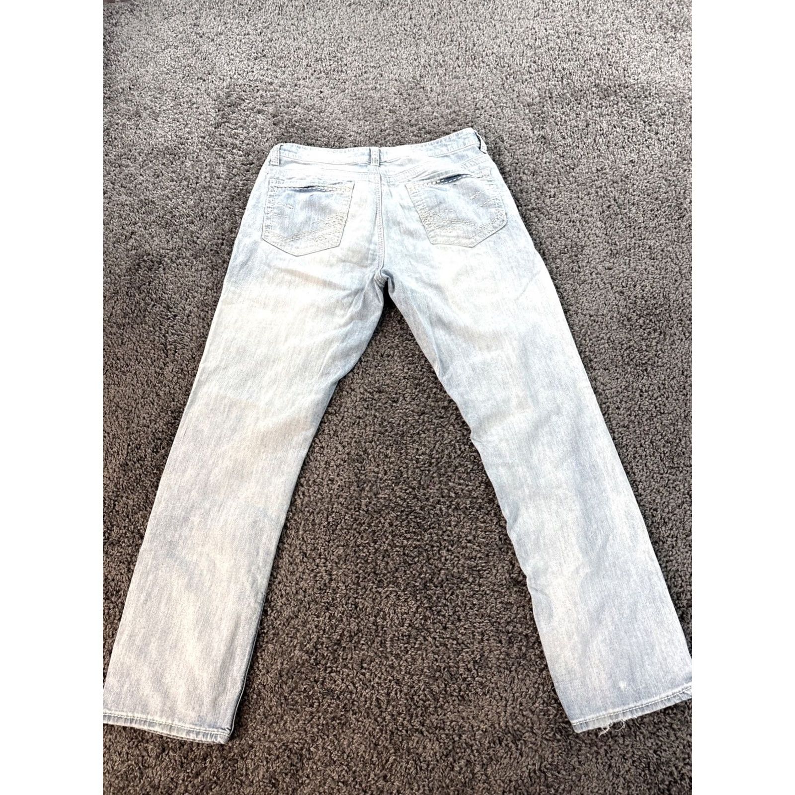 Vintage Helix Jeans Mens 34x34 Blue Slim Straight Distressed Medium Wash Stretch 5-Pocket Size US 34 / EU 50 - 6 Thumbnail