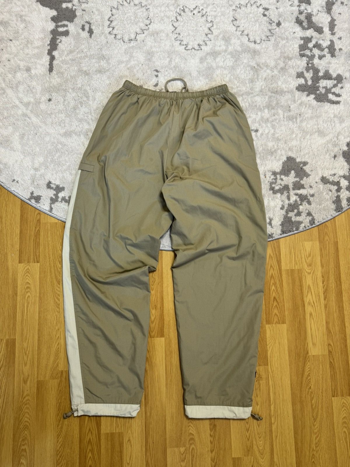 Nike × Vintage Y2K 90s Nike Nylon Pants Track Drill beige Cream Swoosh Size US 34 / EU 50 - 8 Thumbnail