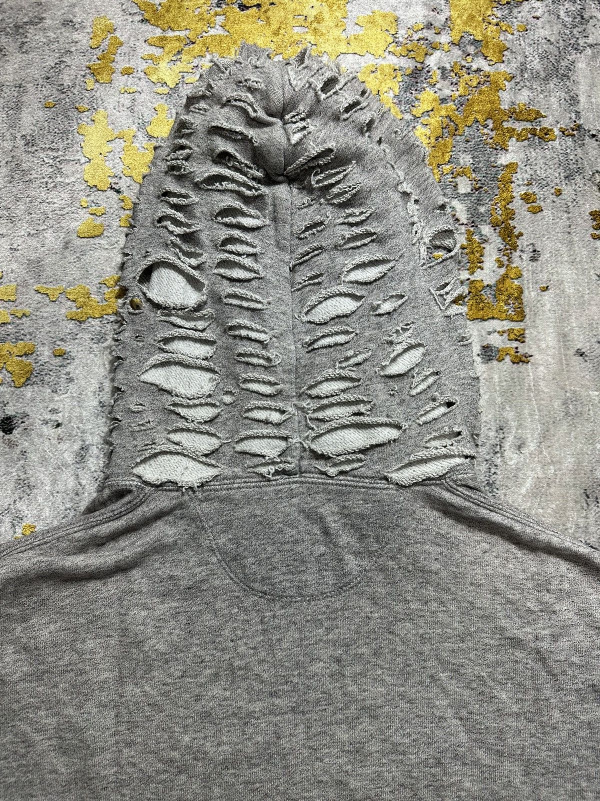 If Six Was Nine × Japanese Brand × Le Grande Bleu (L.G.B.) CRAZY DISTRESSED GRUNGE PUNK STYLE UNIQLO HOODIE Size US L / EU 52-54 / 3 - 4 Thumbnail