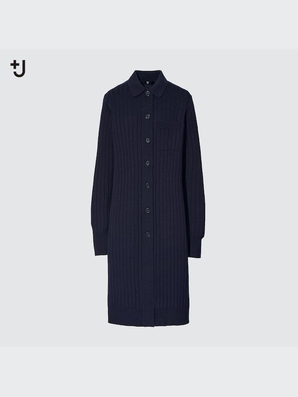 Jil Sander × Uniqlo +J Extra Fine Merino Ribbed Long-Sleeve Long Cardigan Size XS / US 0-2 / IT 36-38 - 1 Thumbnail