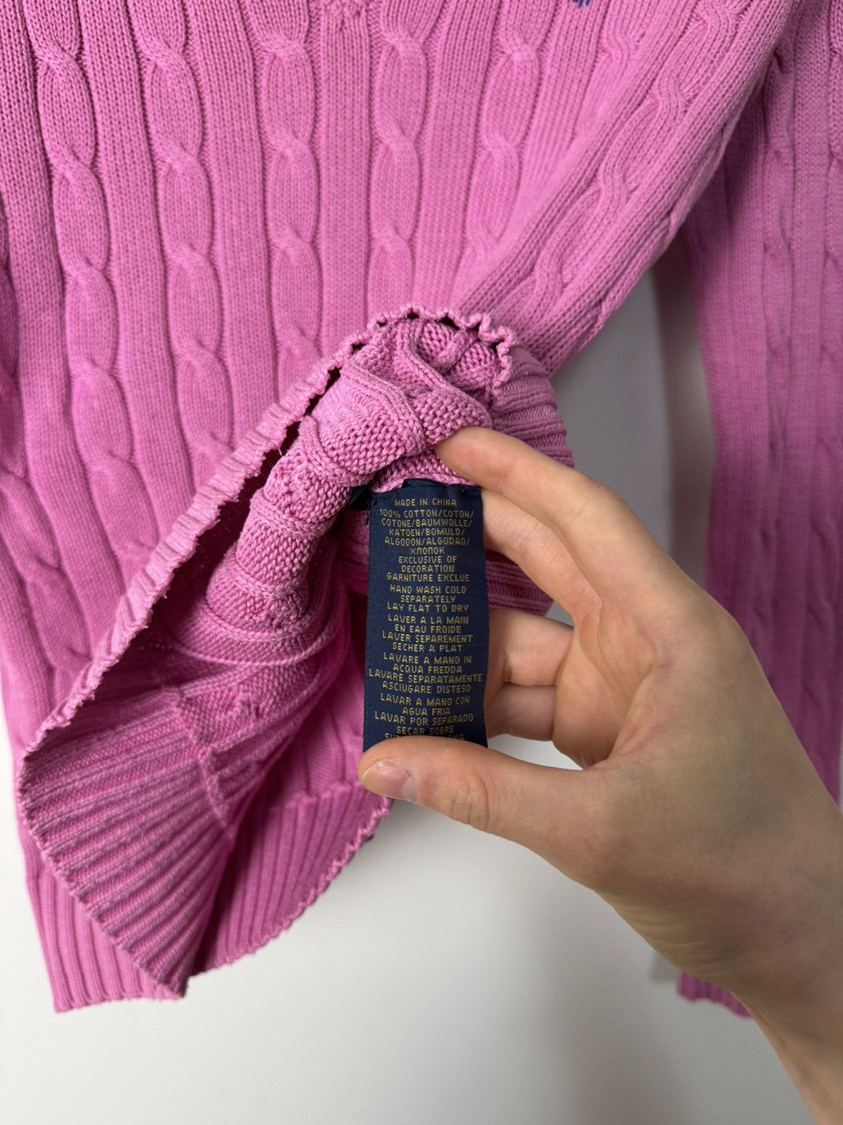 Polo Ralph Lauren Polo Ralph Lauren Cable Knit sweater pink designer Size S / US 4 / IT 40 - 7 Thumbnail