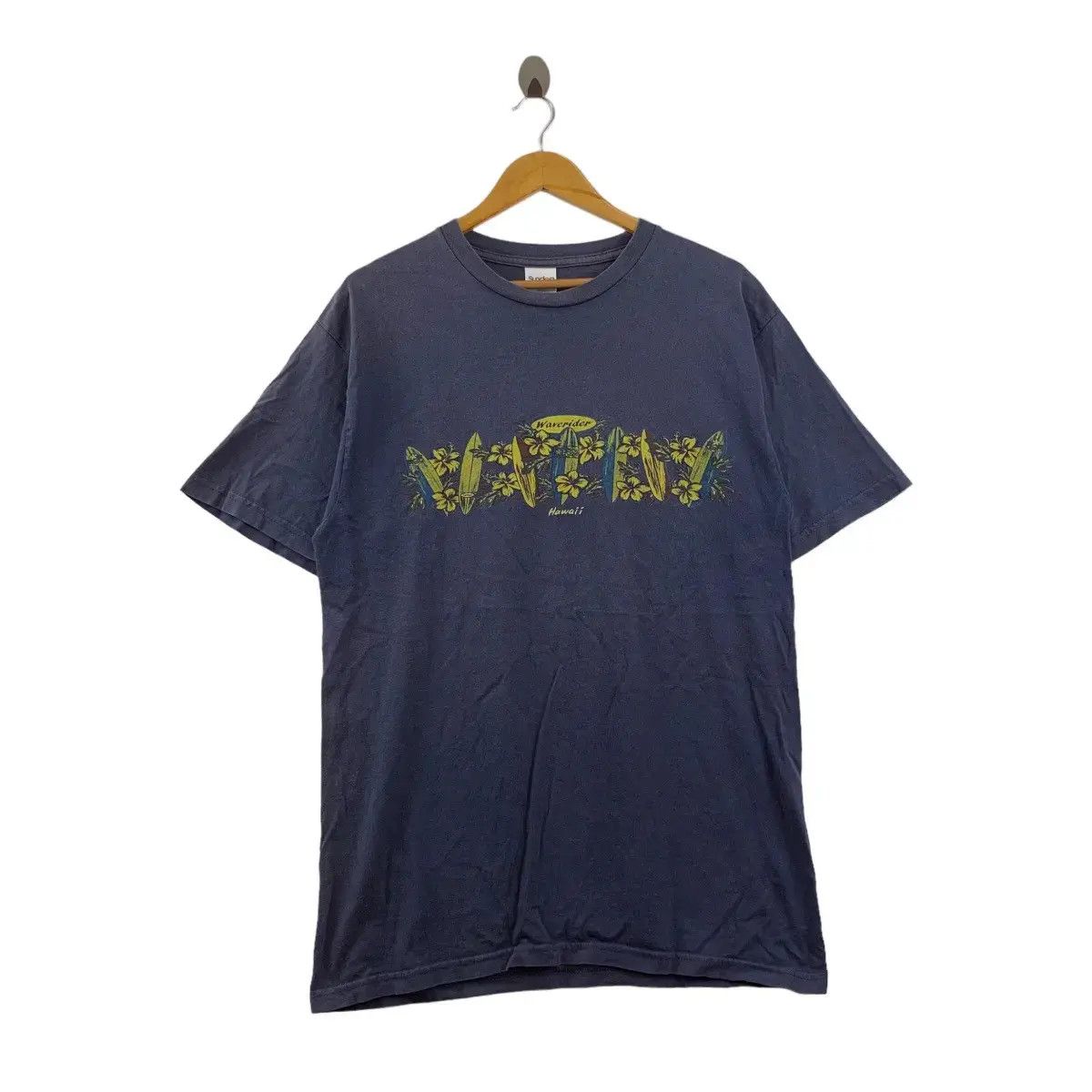 Vintage WAVERIDER HAWAII SURF Floral Tee Shirt Hibiscus