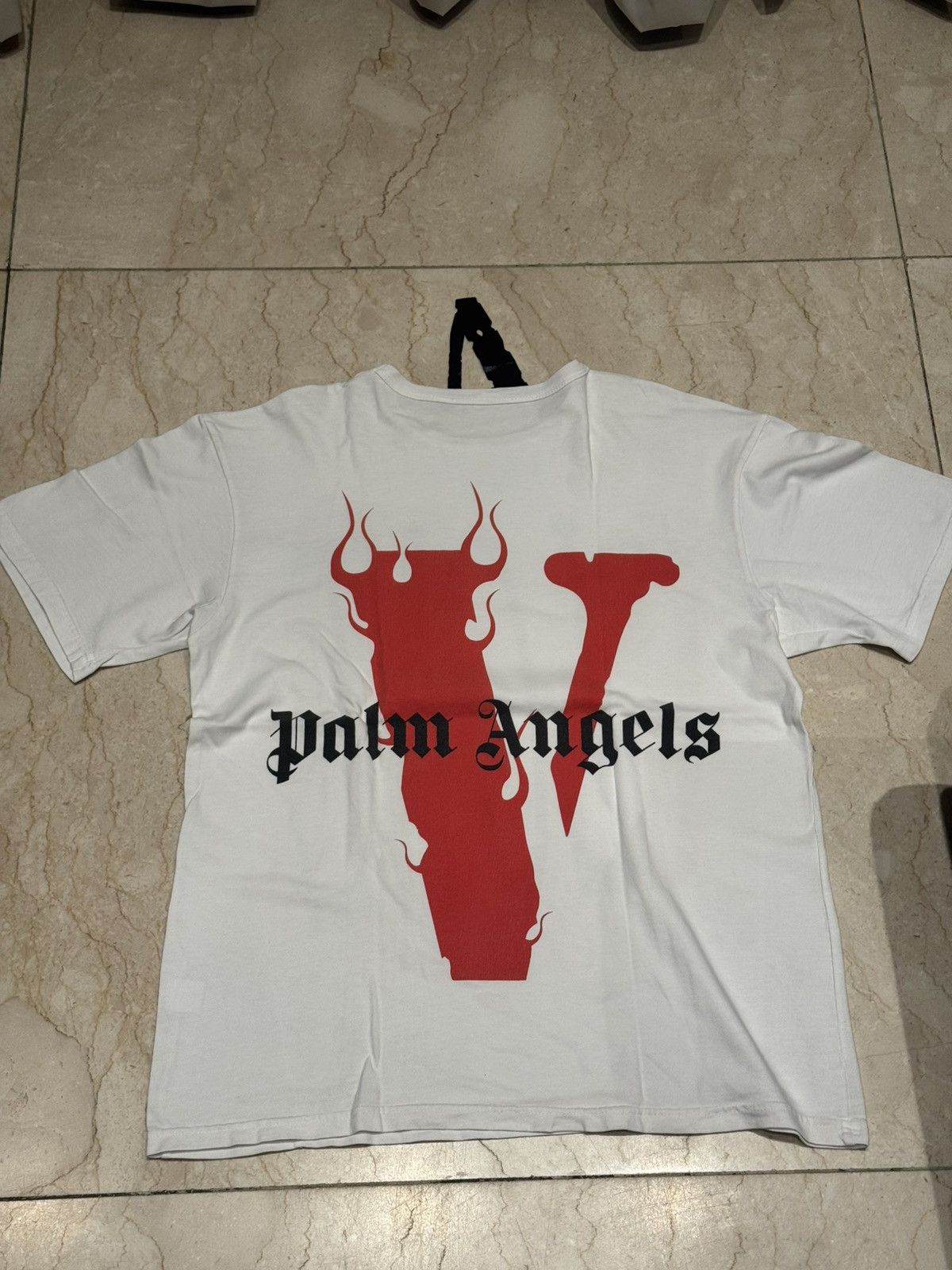 Vlone X Palm Angels White and red Tee