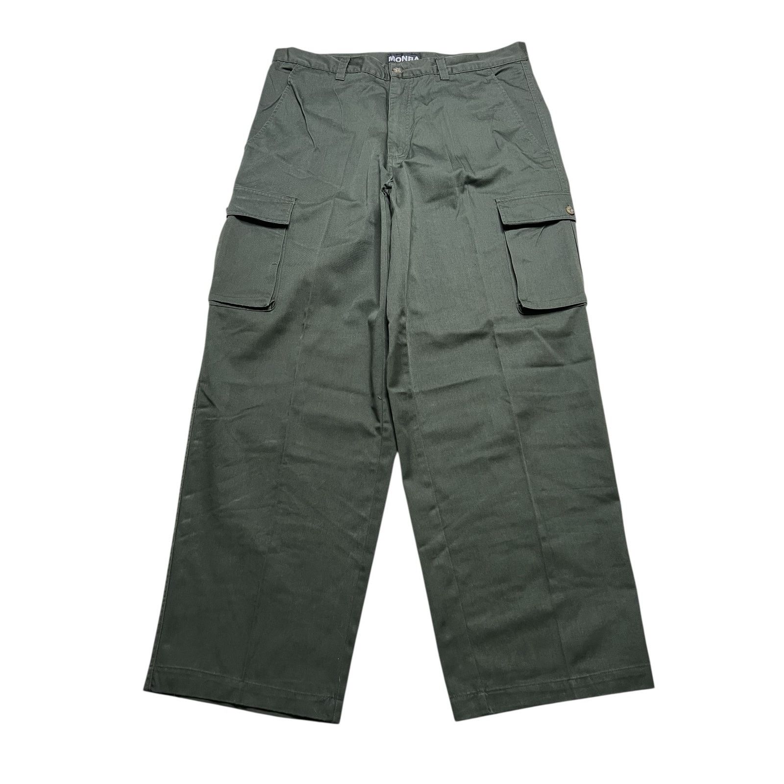 Vintage Vintage 90s Monba Cargo Pants Green 38 actual 36x30 baggy Size US 38 / EU 54 - 1 Thumbnail