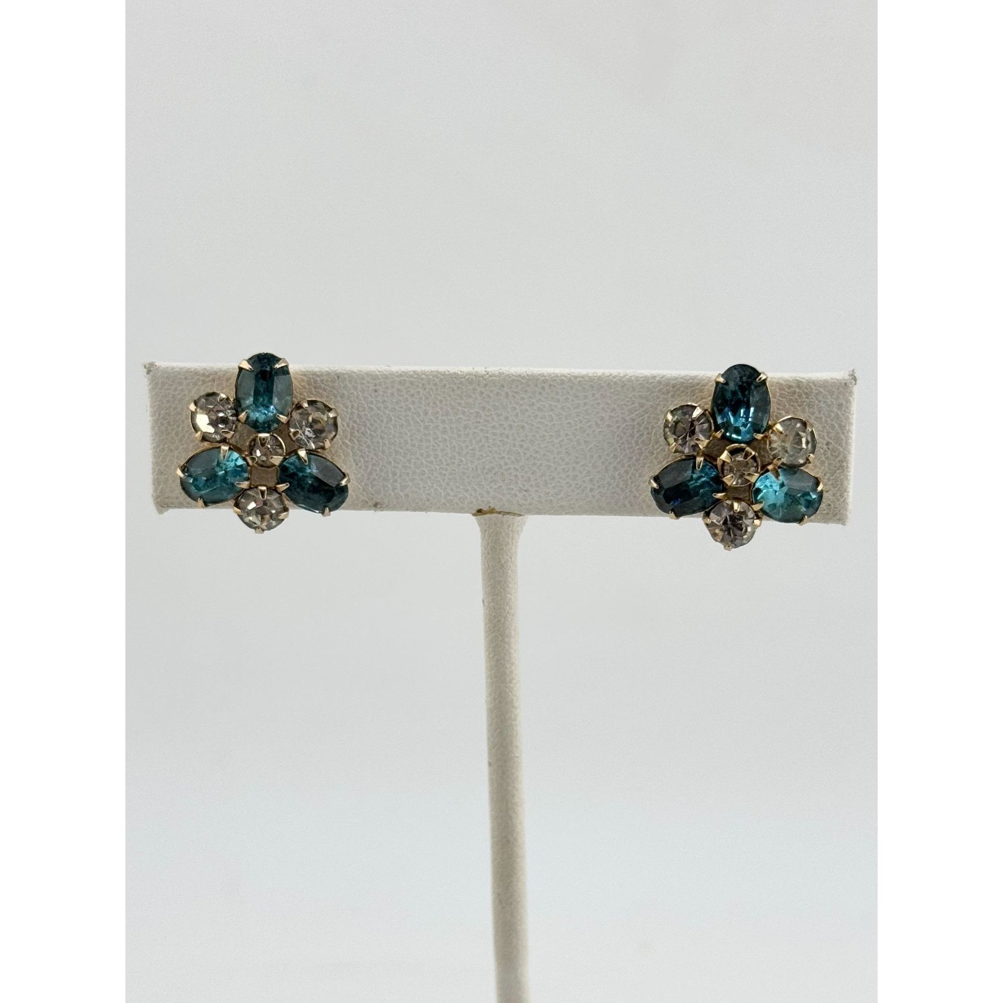 Vintage Vintage Scitarelli rhinestone blue rhinestone earrings Size ONE SIZE - 3 Thumbnail
