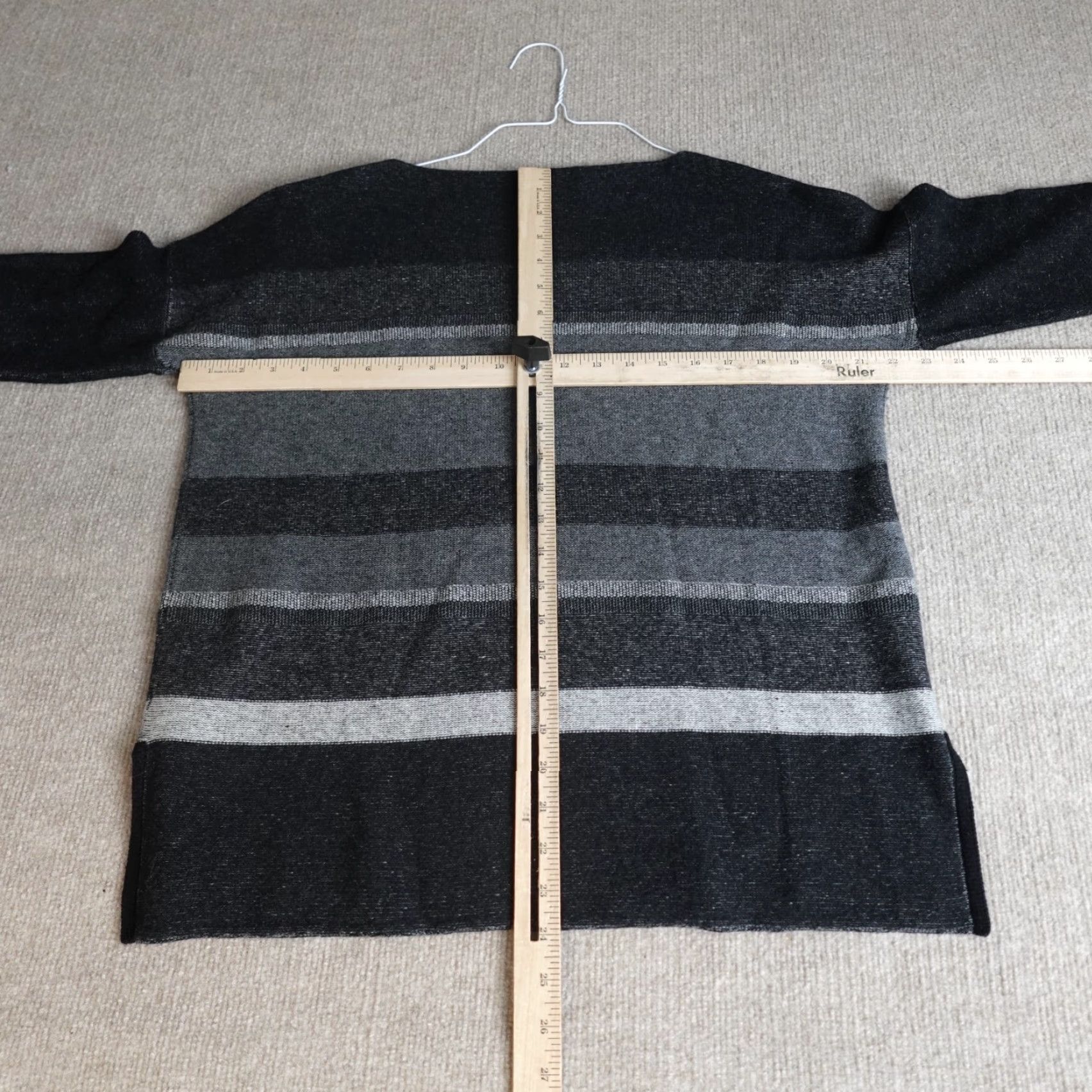 Vince Vince Women's Sweater Small Gray Striped Wool Cashmere Dolman Size S / US 4 / IT 40 - 4 Thumbnail