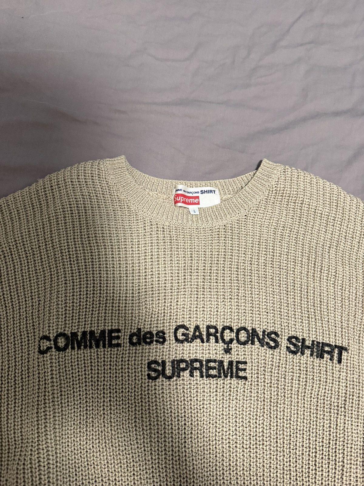 Comme des Garcons SHIRT × Supreme Supreme cdg comme des garcons shirt sweater tan Size US L / EU 52-54 / 3 - 2 Thumbnail