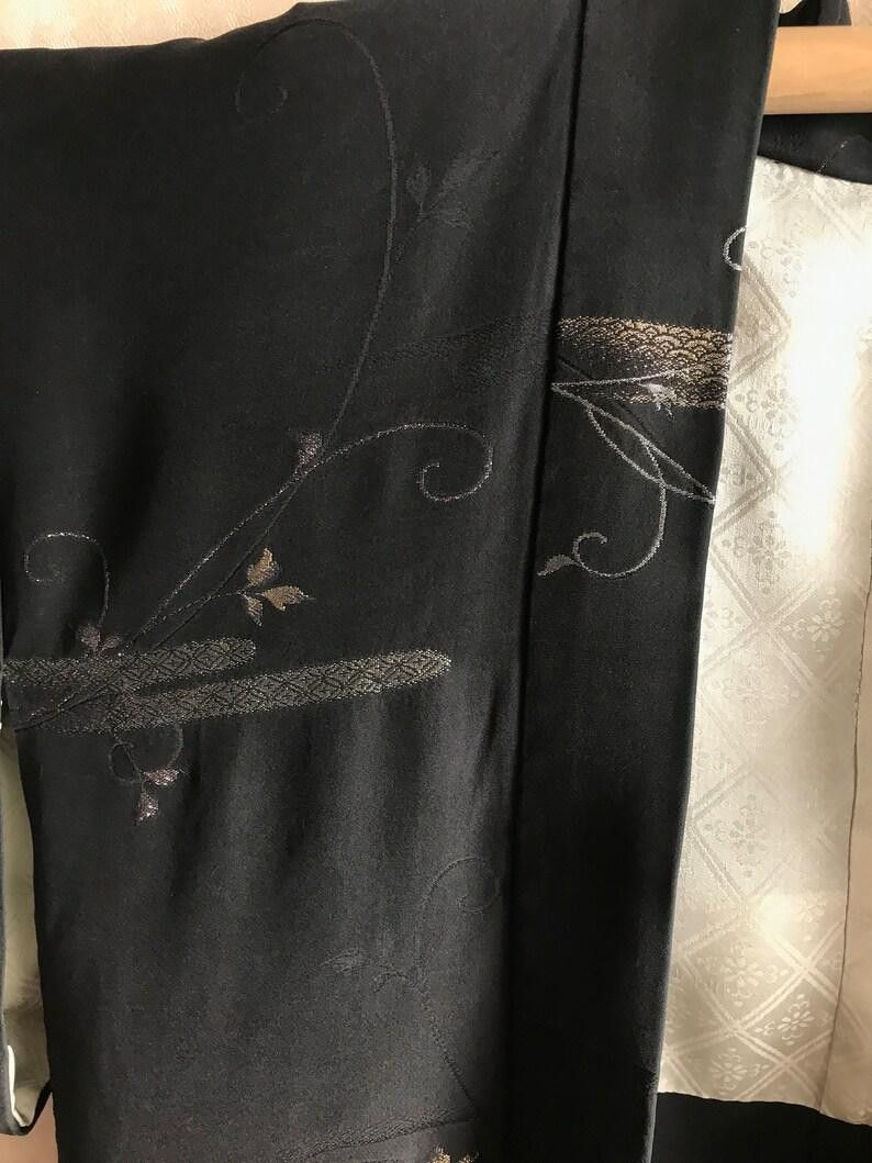 Vintage Vintage Natural Silk 50s black Japanese haori jacket Size M / US 6-8 / IT 42-44 - 4 Thumbnail