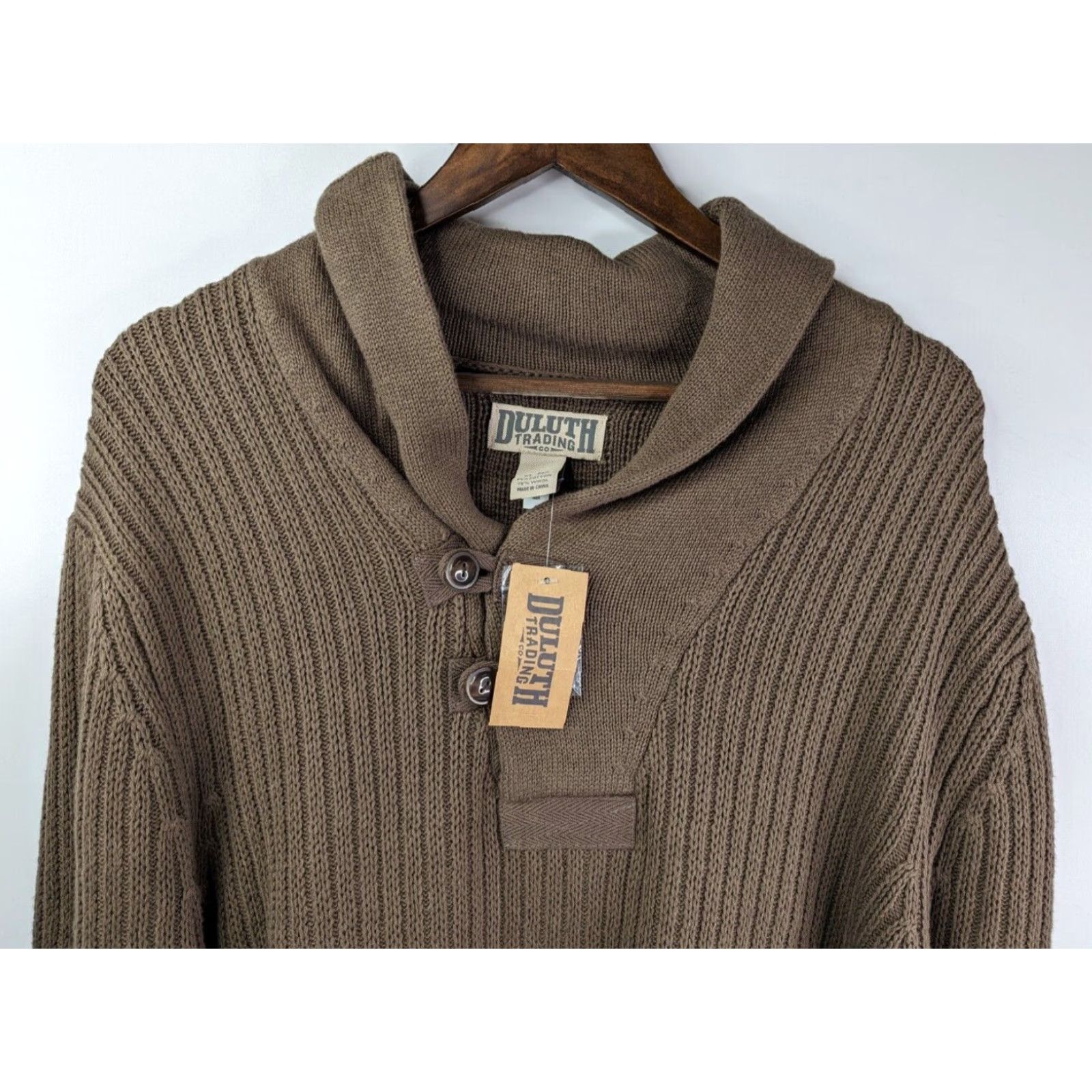 Vintage Duluth Men’s High-Neck Infantry Brown Sweater XLT Cotton Wool Blend Pullover Heavyweight Knit Long Sleeve Size XLT Brown Mens 68528 Size US XL / EU 56 / 4 - 2 Thumbnail