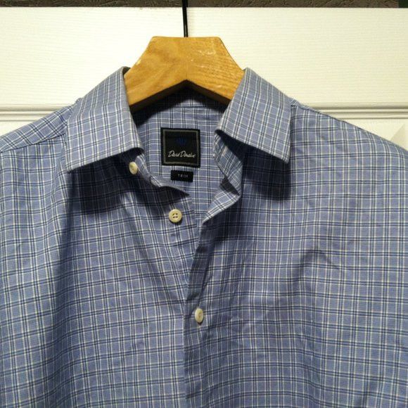 David Donahue DAVID DONAHUE MENS BLUE 100%COTTON DRESS SHIRT 17.5/34-35 Size US XL / EU 56 / 4 - 1 Thumbnail
