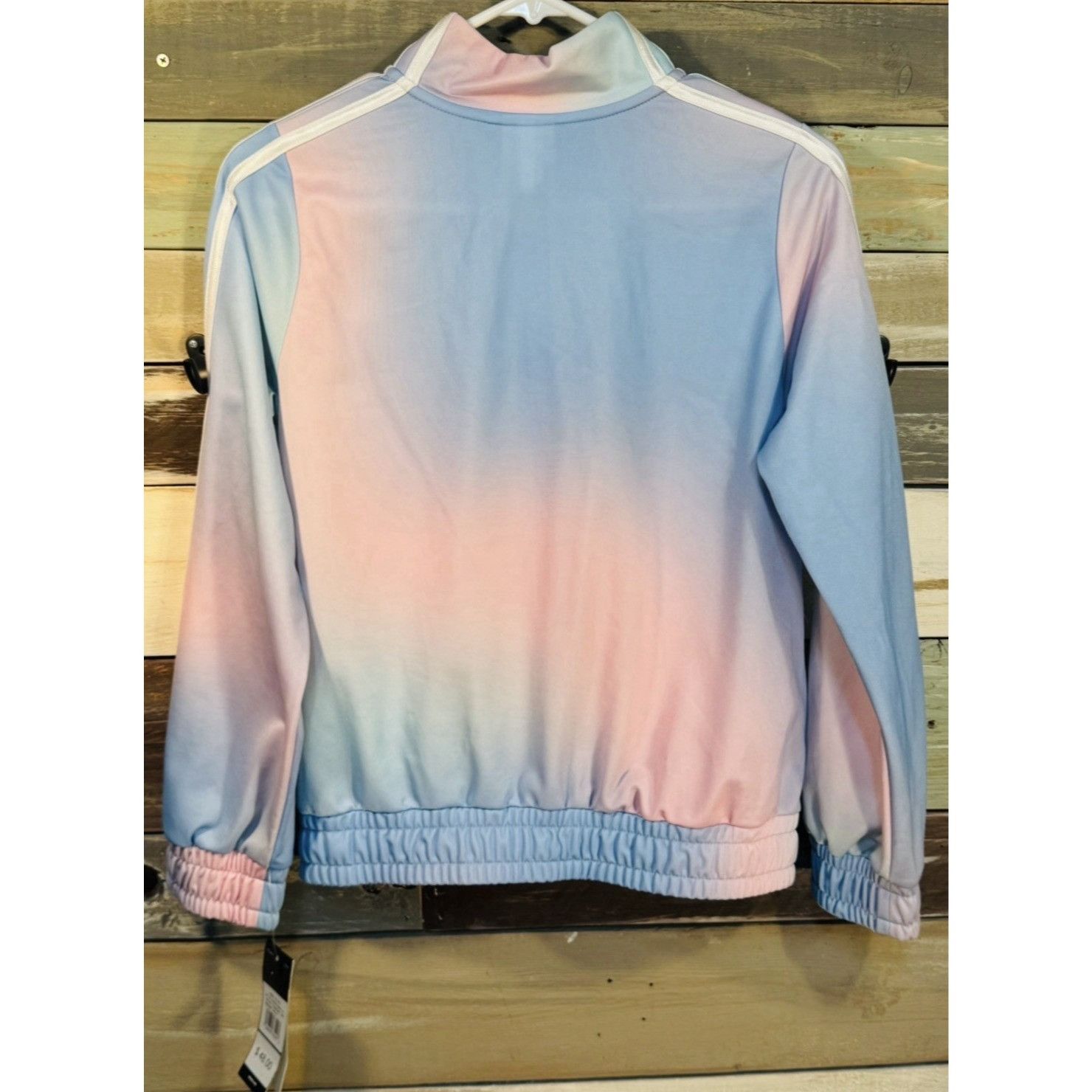 Adidas Adidas Girls Light Pastel Pink Blue Rainbow Zip Track Jacket Size XL / US 12-14 / IT 48-50 - 2 Thumbnail
