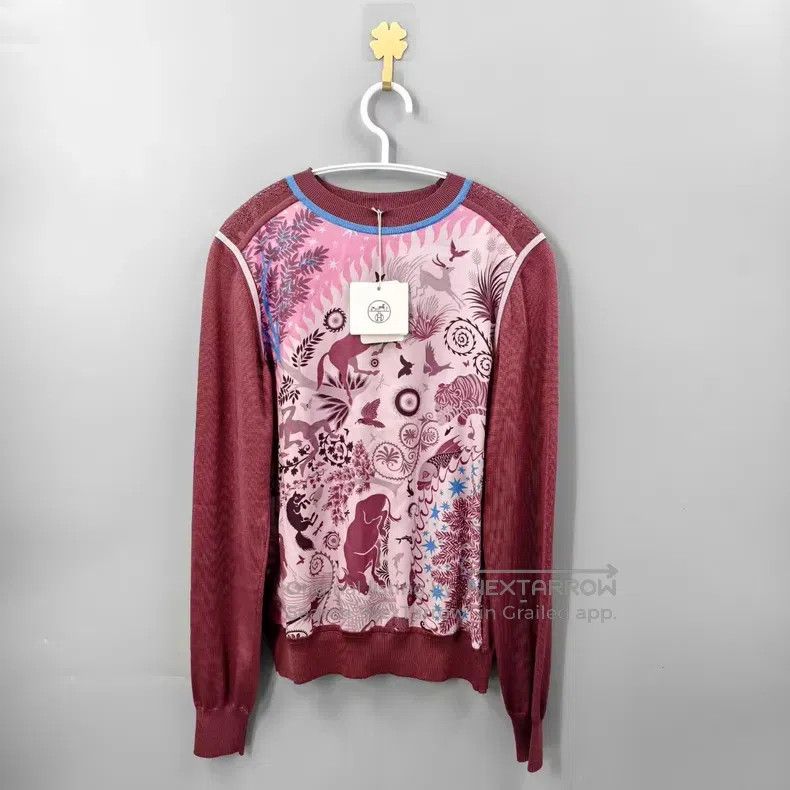 Hermes Hermes Pink Zoo Print Silk Long Sleeve Size XXS / US 00 / IT 34 - 1 Thumbnail