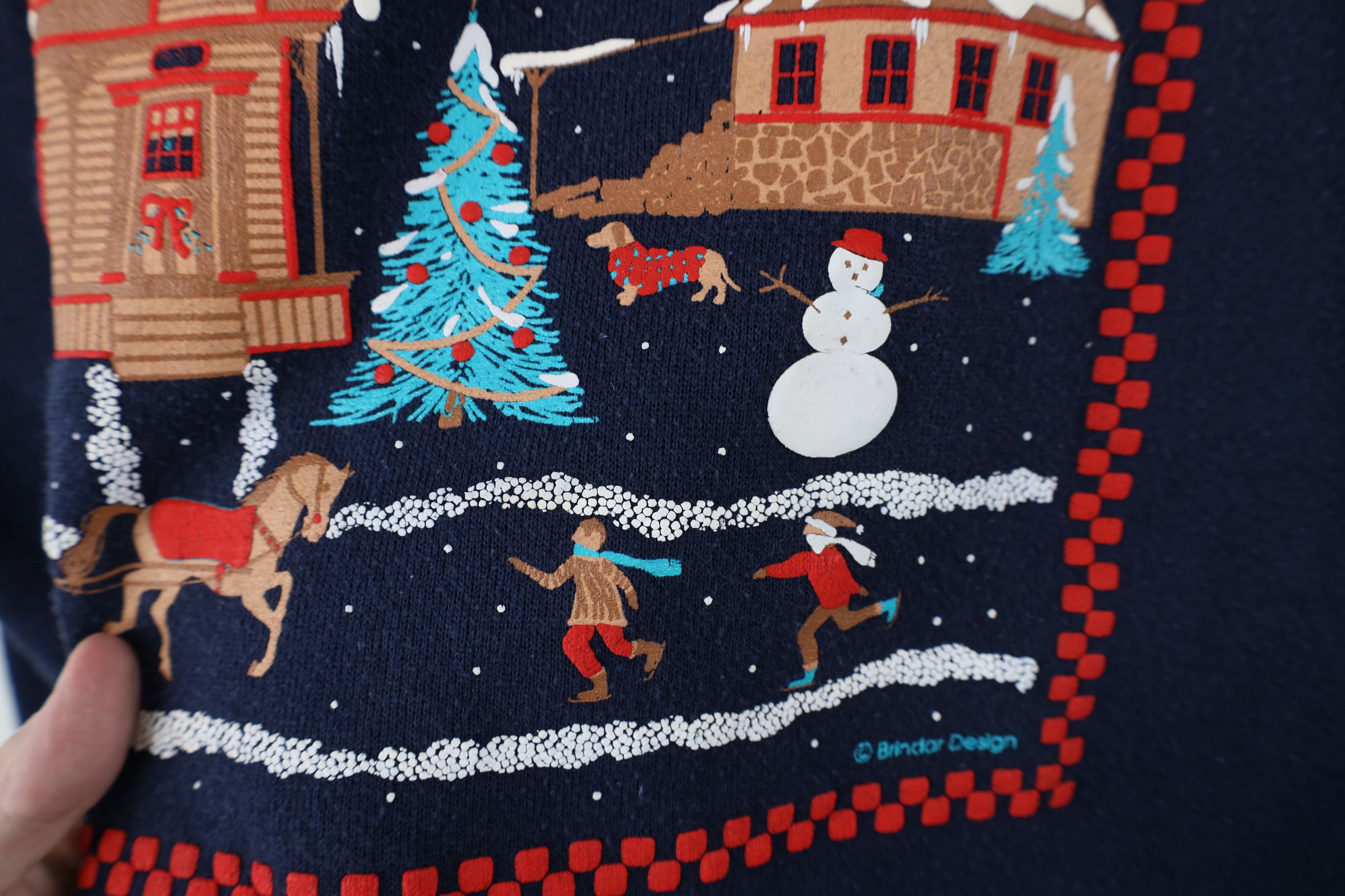 Vintage Vintage 90s Streetwear Christmas Collared Sweatshirt USA Size L / US 10 / IT 46 - 7 Thumbnail