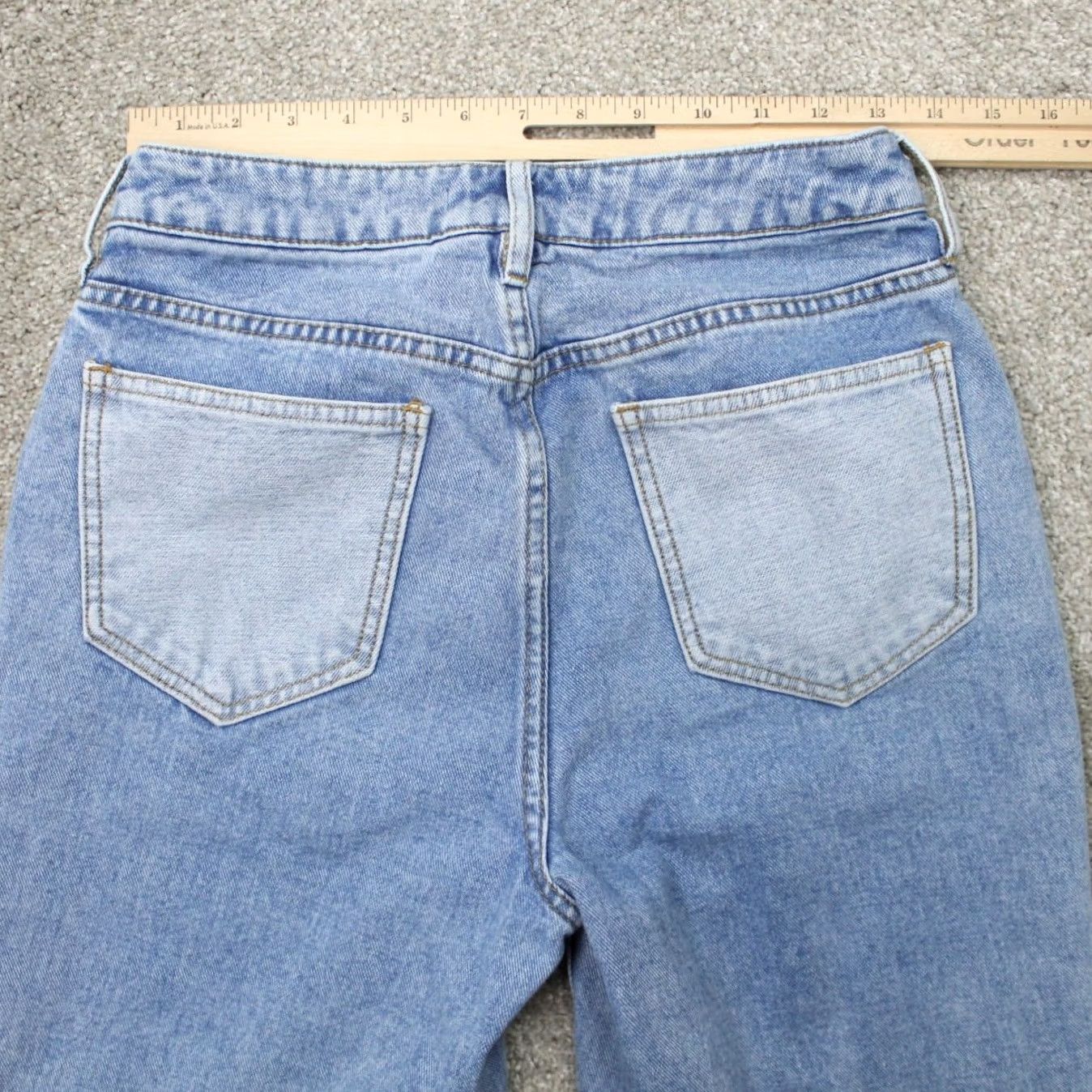 Pacsun PACSUN Mom Jeans Womens 26 Blue Patchwork Cotton Straight Leg 2 Tone 26" inseam Jeans 90s Womens Size 26" / US 2 / IT 38 - 6 Thumbnail