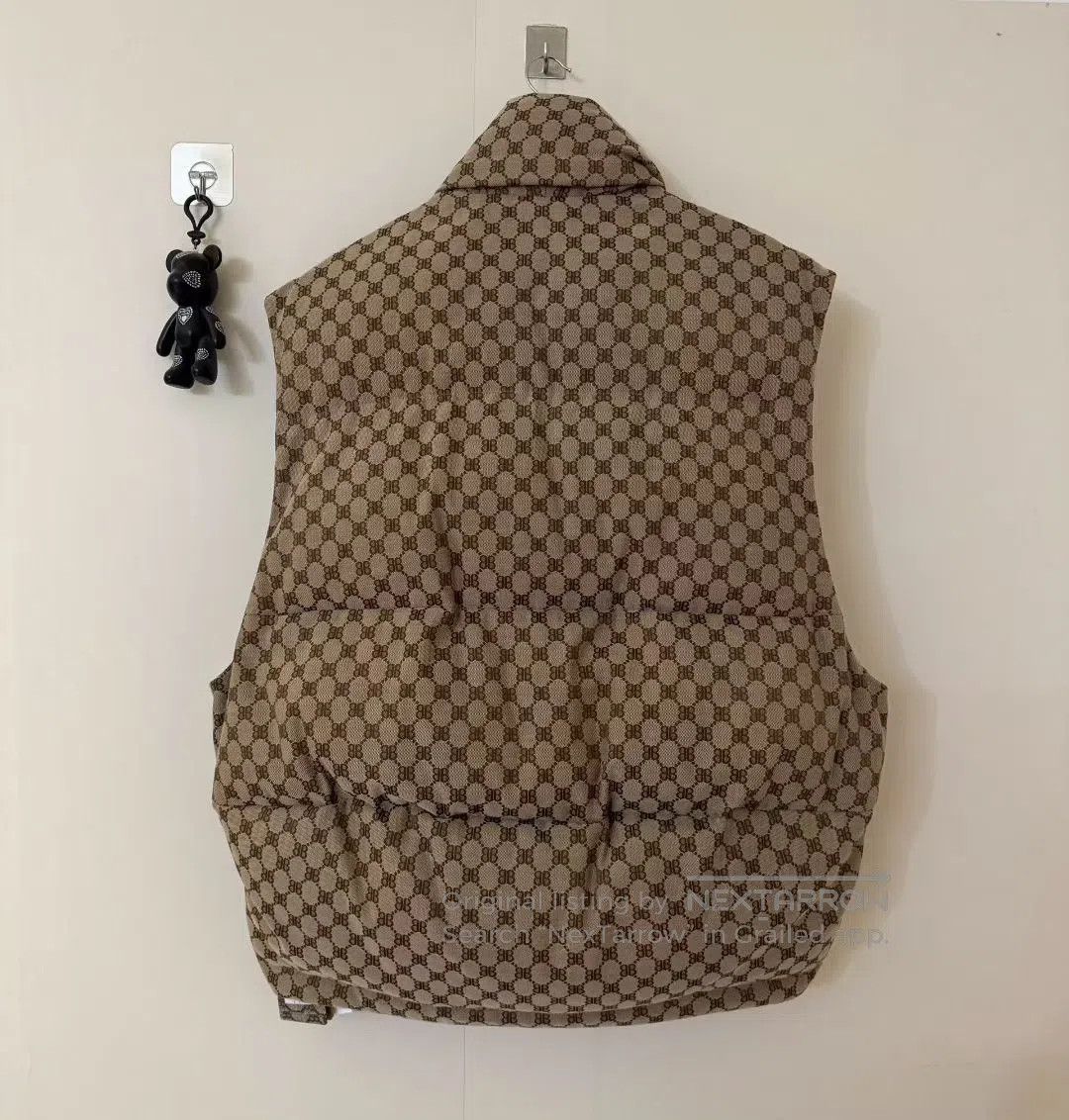 Balenciaga Balenciaga Brown All-Over Print Down Vest| Size XL / US 12-14 / IT 48-50 - 2 Thumbnail