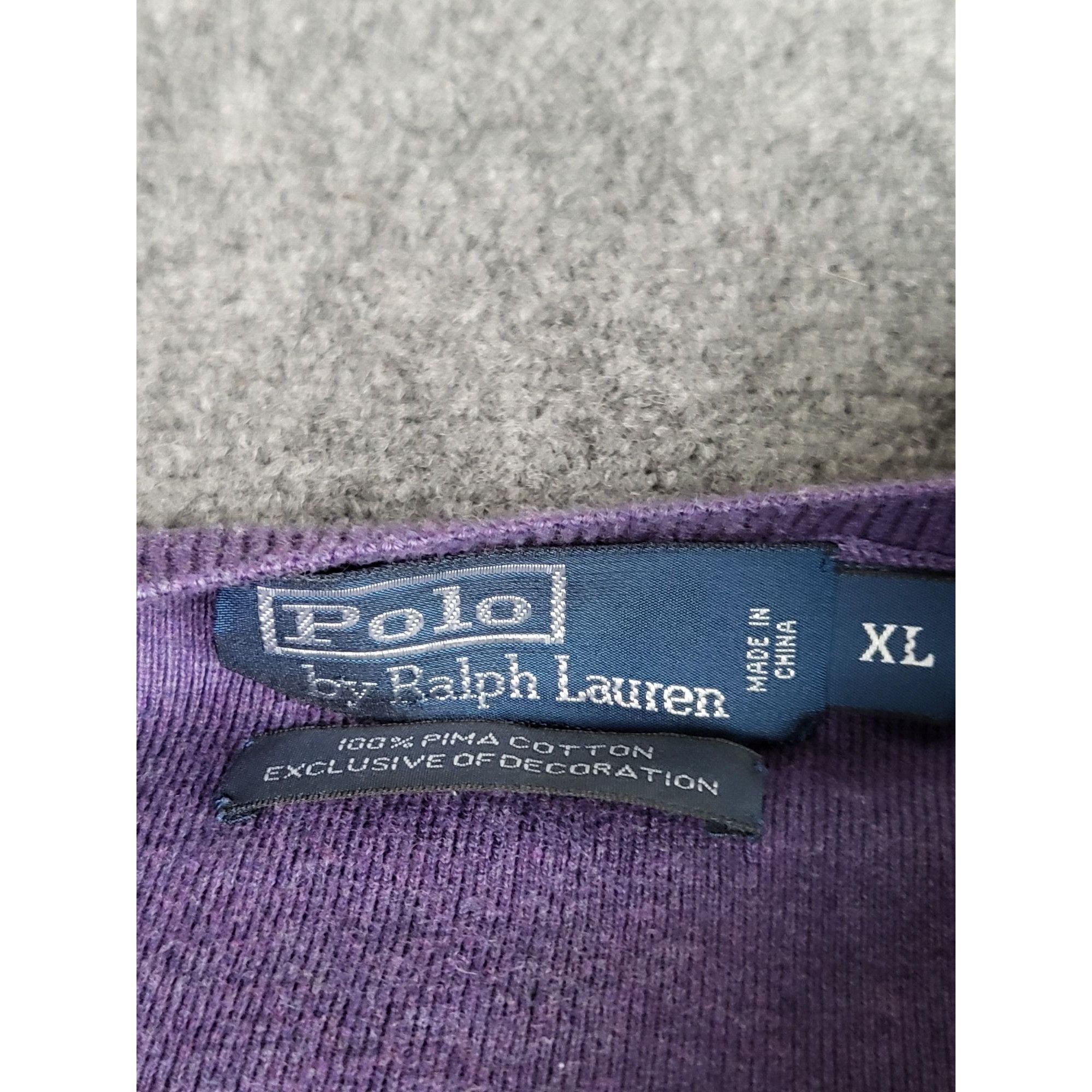 Polo Ralph Lauren Polo Ralph Lauren Pima Cotton Sweater Men Sz XL V Neck Purpl Size US XL / EU 56 / 4 - 6 Thumbnail