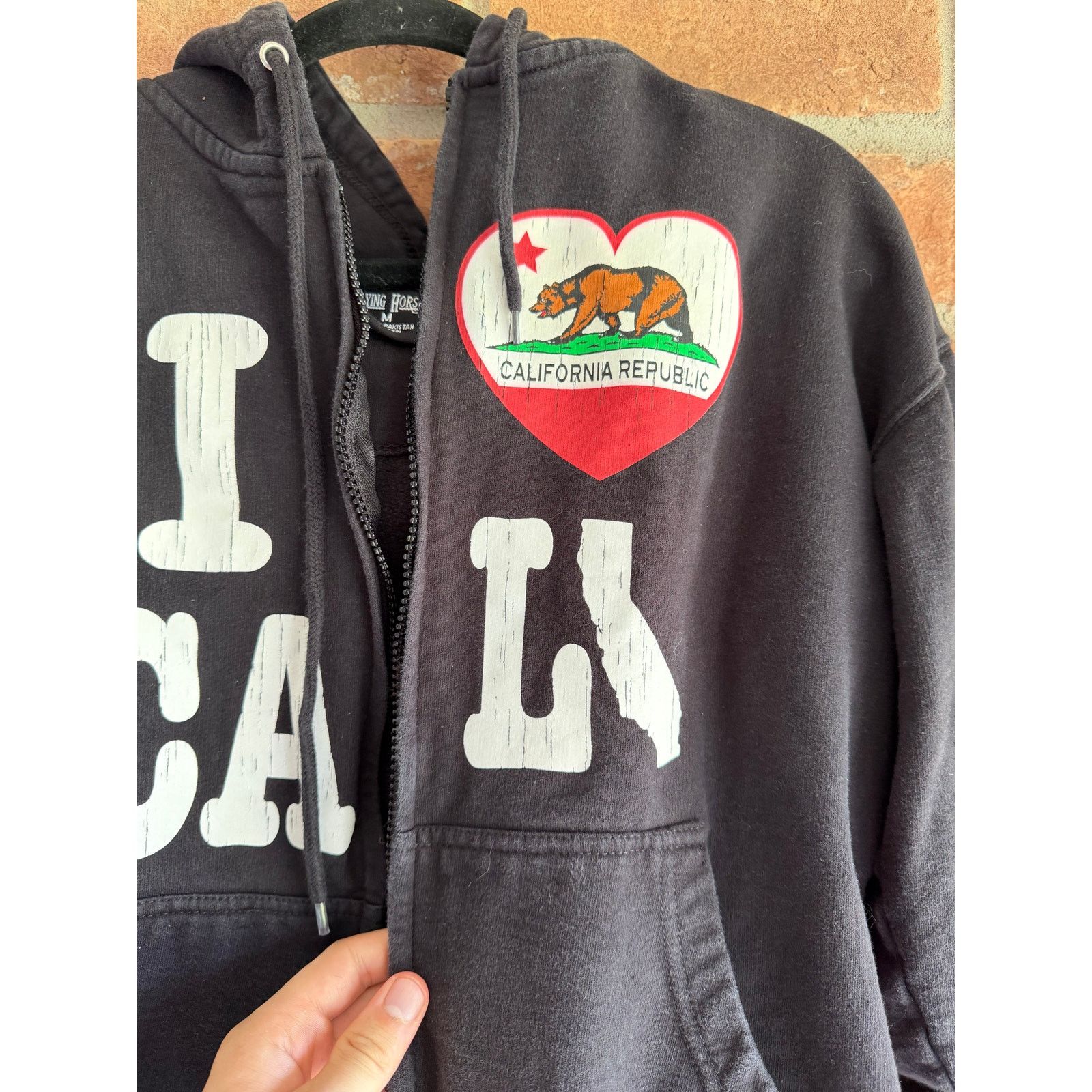 Vintage Womens California Bear Zip Hoodie Black Size M Jacket Size M / US 6-8 / IT 42-44 - 2 Thumbnail