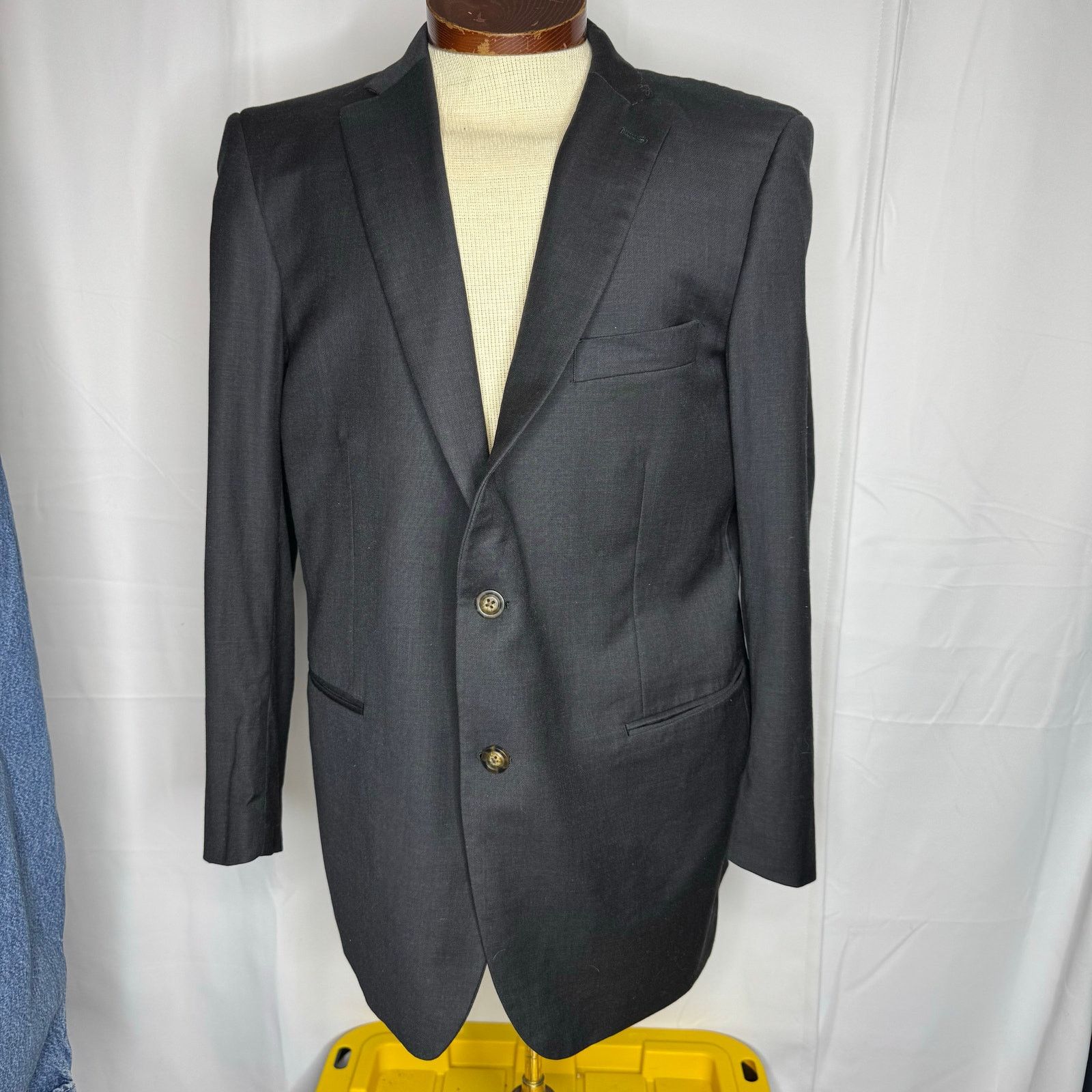 Indochino Indochino Custom Wool Blazer 42R Black Sport Coat Tropical Size 42R - 3 Thumbnail
