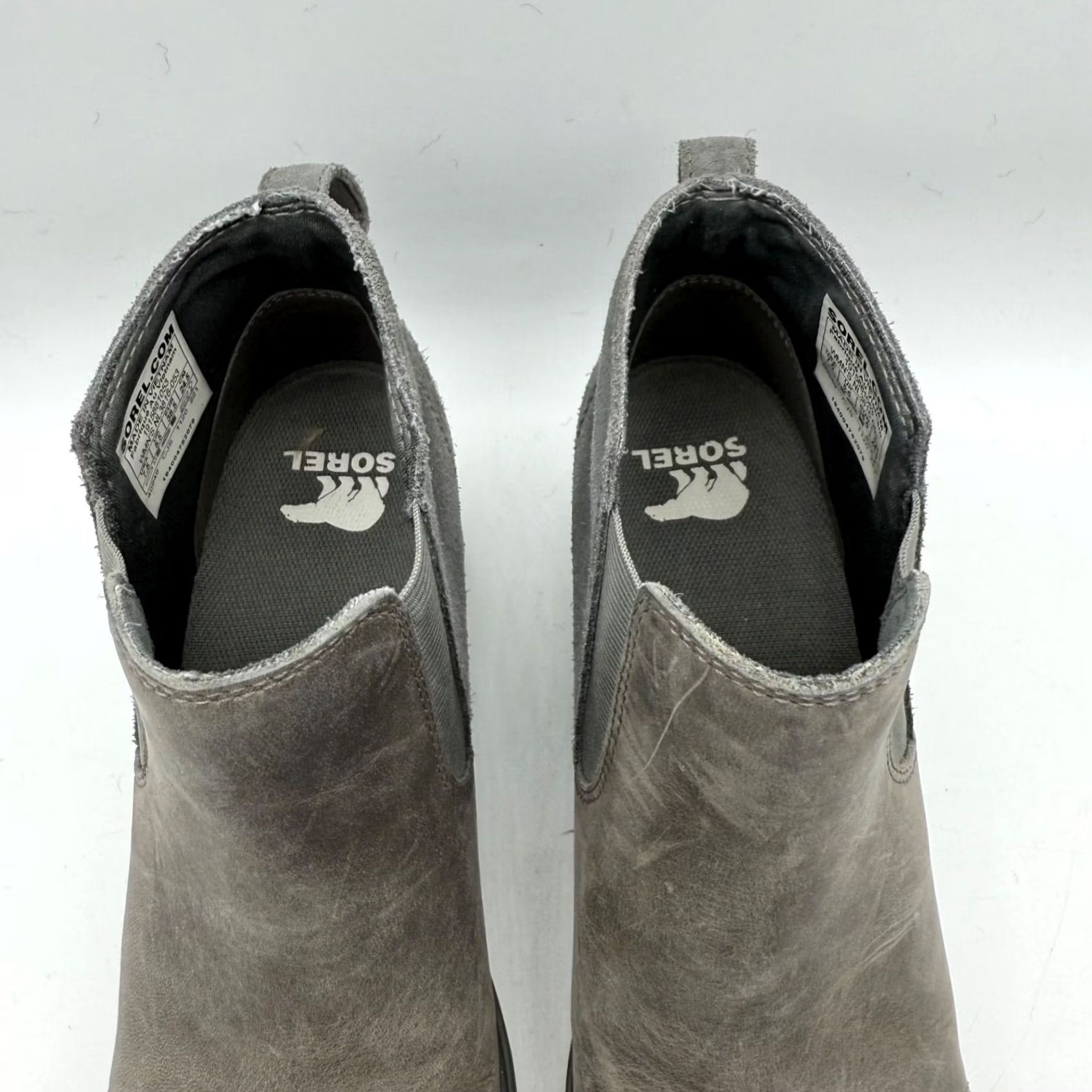 SOREL Sorel Womens Evie Bootie Ankle Pull On Size 7.5 Gray Leather Wedge Heel Size US 8 / IT 38 - 4 Thumbnail