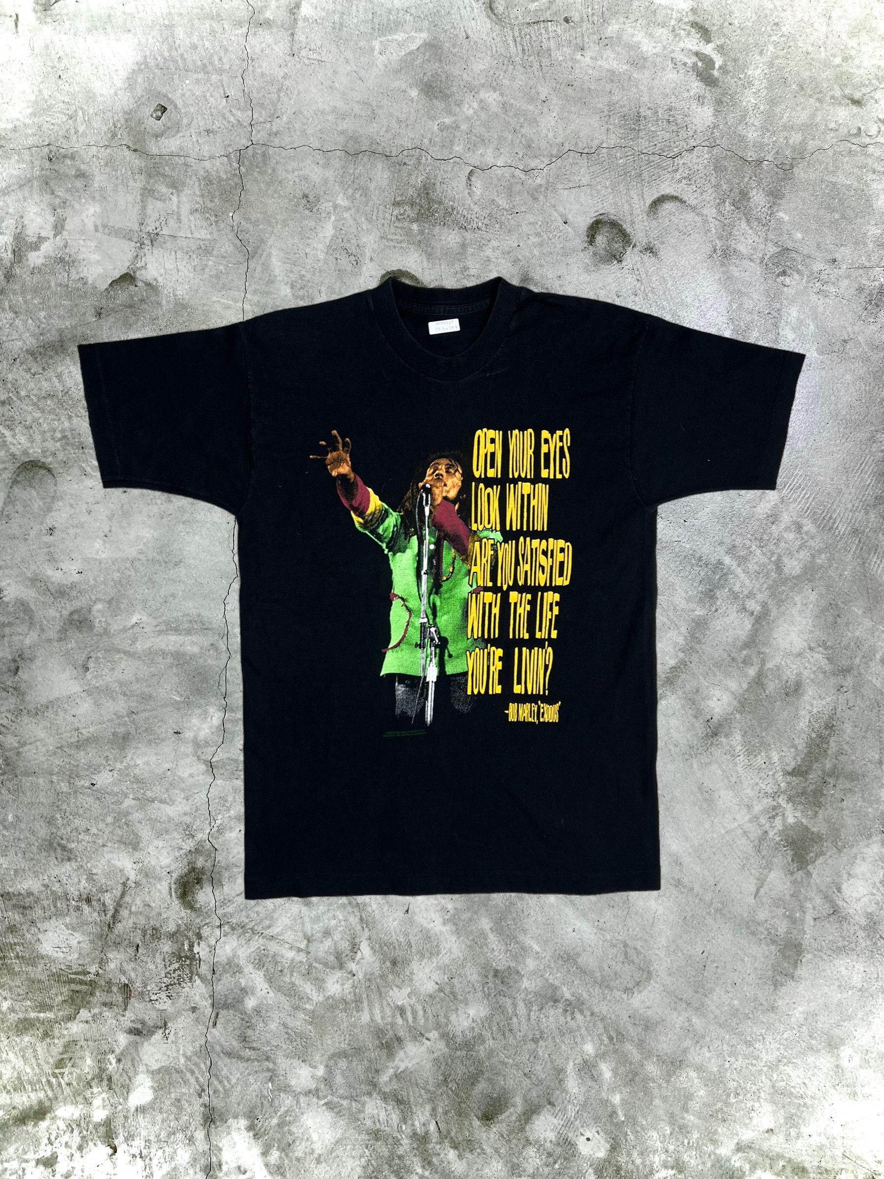 Bob Marley Vintage 90s Bob Marley Exodus Quote Lyrics tee GTMD531 Size US L / EU 52-54 / 3 - 1 Thumbnail